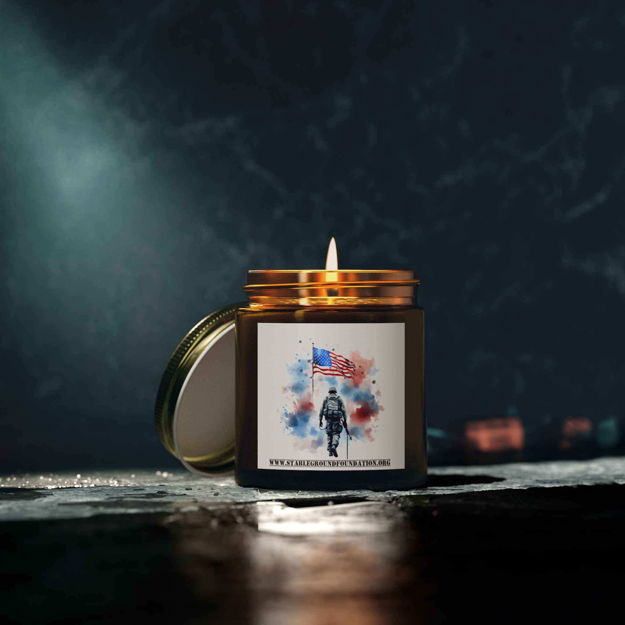 Watercolor Soldier Candle – A Tribute to Service, Sacrifice, and Freedom