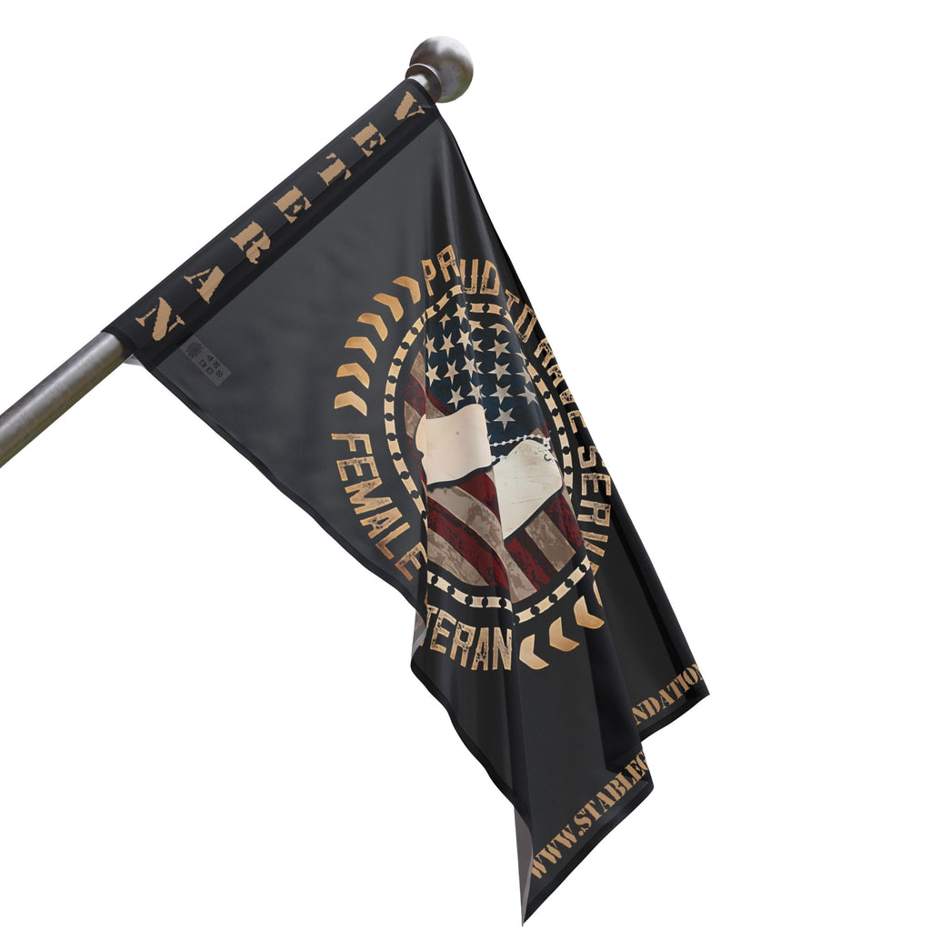 Proud to Have Served — Tan Female Veteran Flag with American Pride