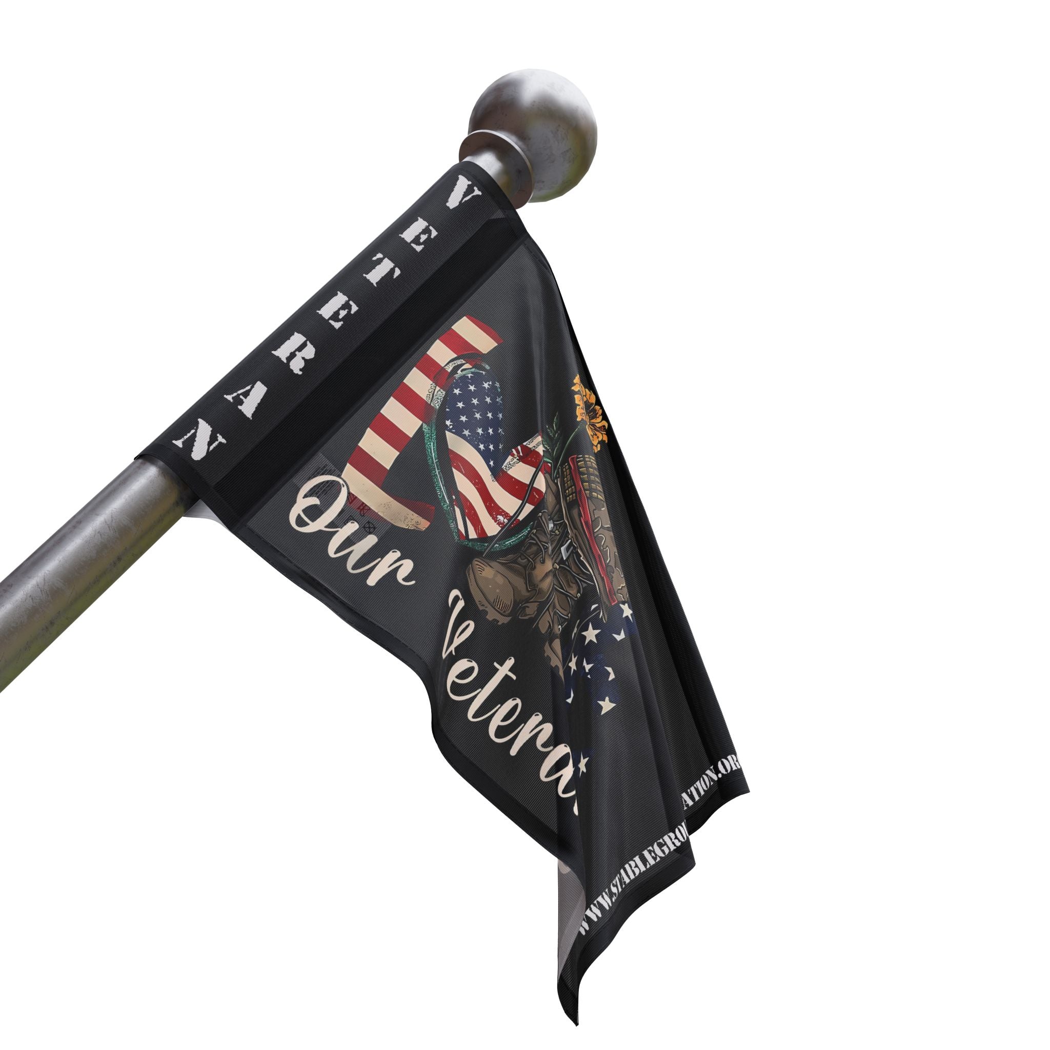 Love Our Veterans — Patriotic Flag Honoring Service, Sacrifice & Strength