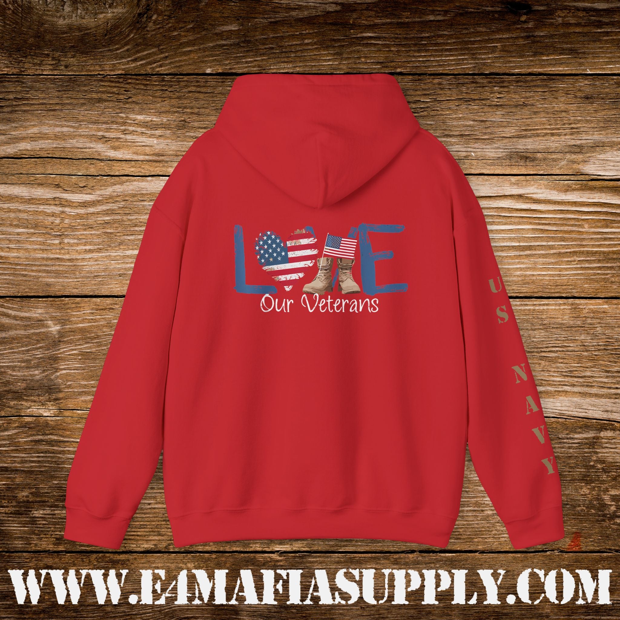 Love Our Veterans US Navy Hoodie