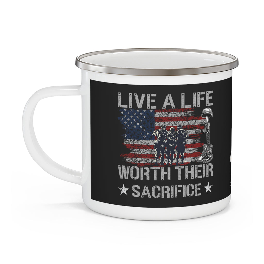 Live a Life Worth Their Sacrifice Coffee Cup – Patriotic Motivation in Every Sip