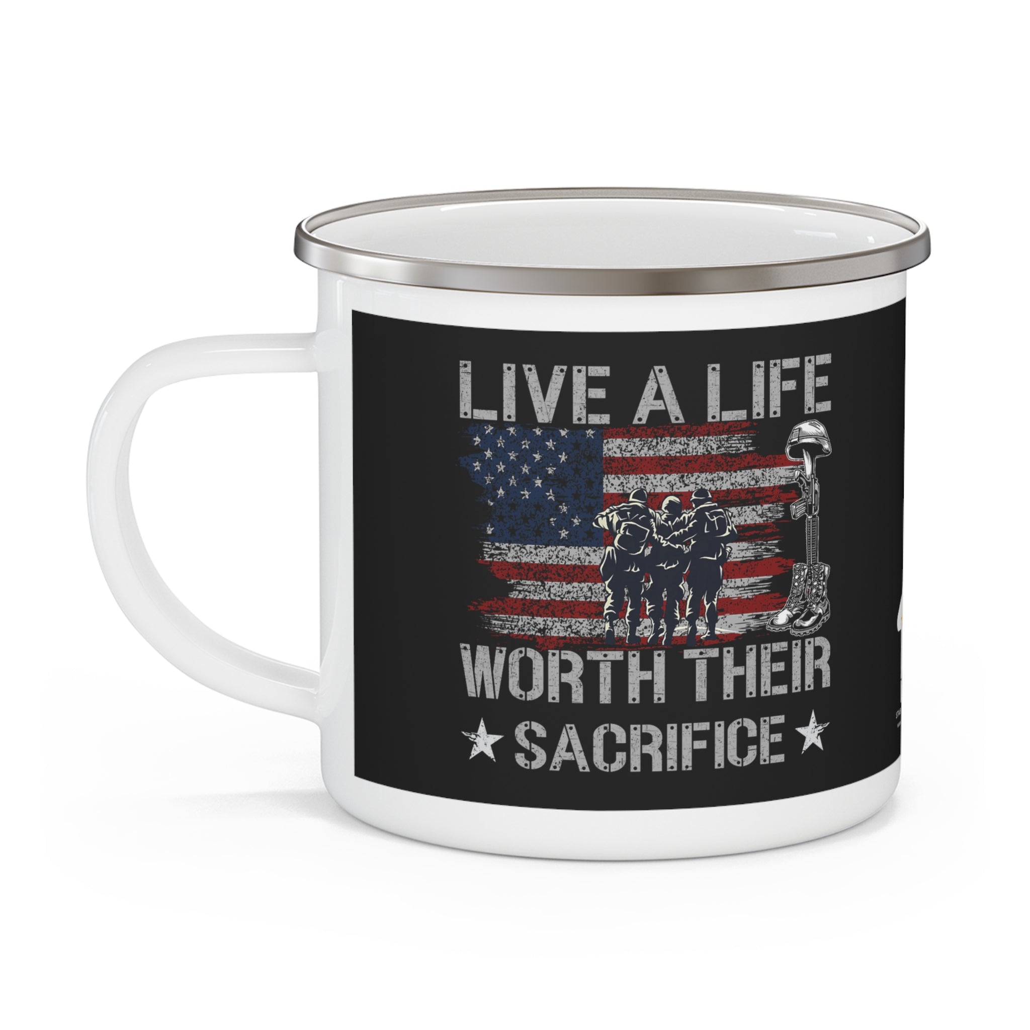 Live a Life Worth Their Sacrifice Coffee Cup – Patriotic Motivation in Every Sip