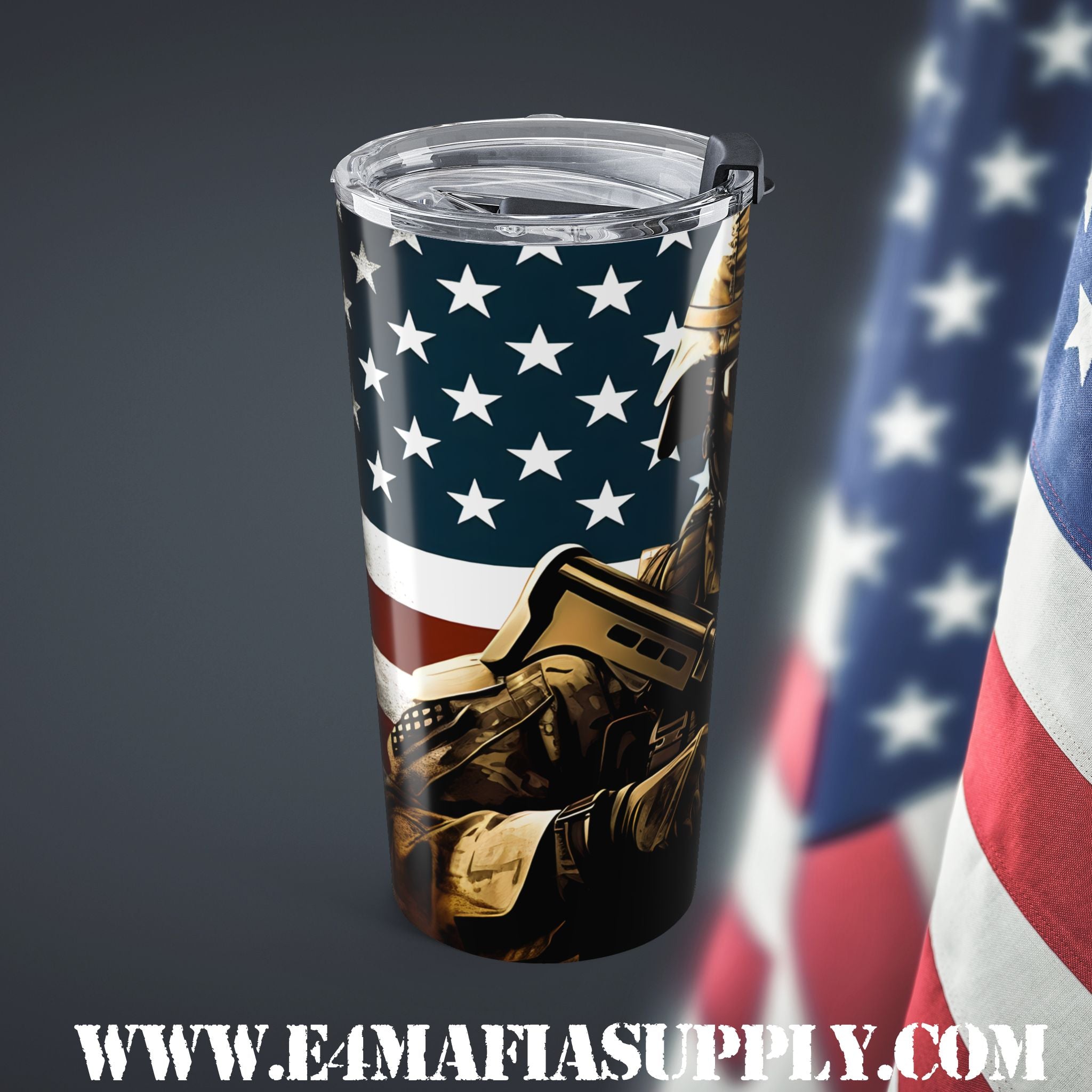 Locked, Loaded & Loyal — Patriotic Soldier Tumbler for America’s Warriors