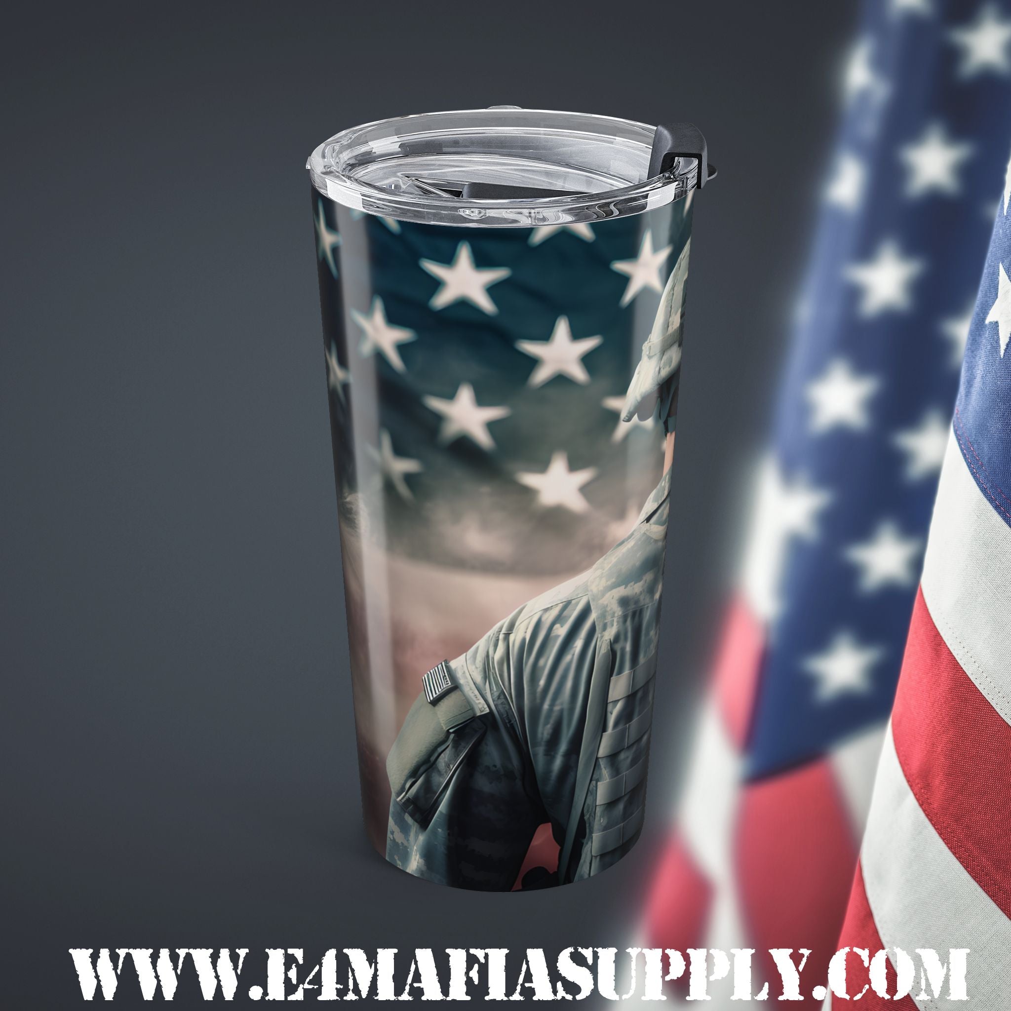 Guarding the Flag — Patriotic Soldier Tumbler That Honors Duty and Devotion
