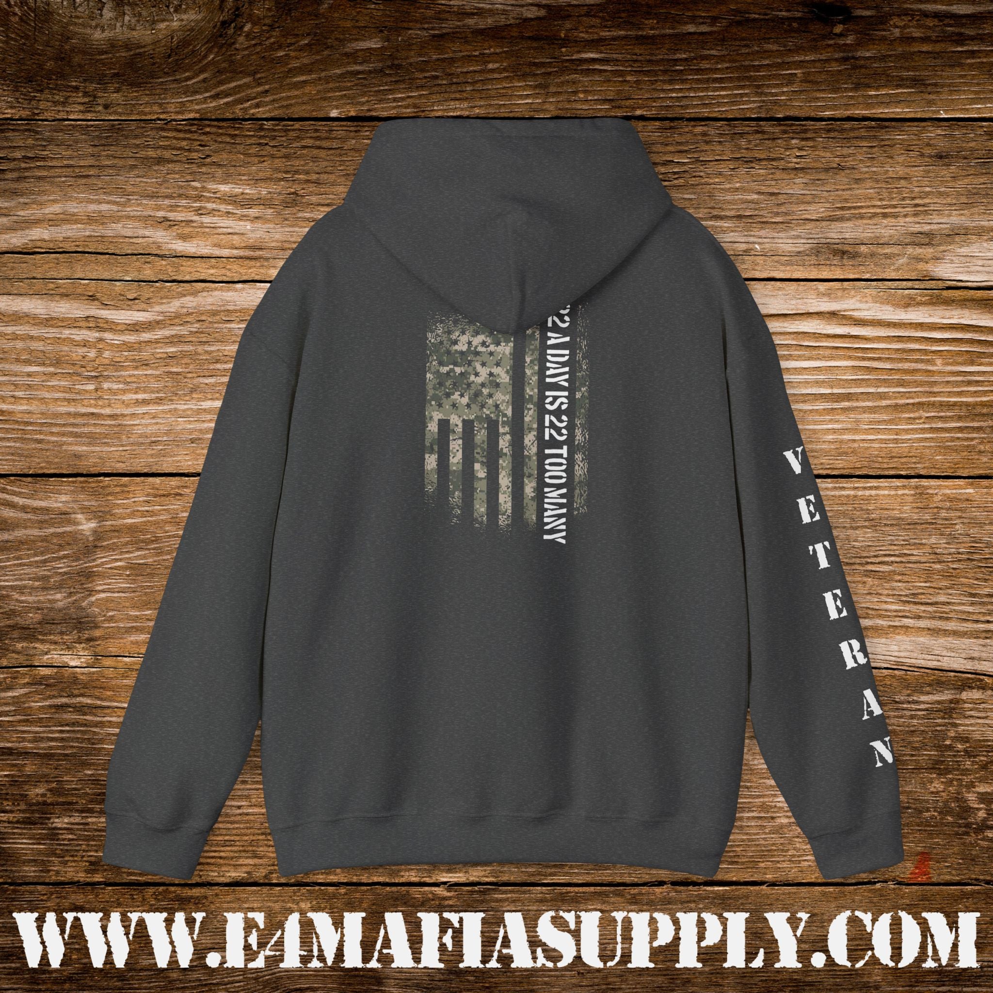 “22 A Day Is 22 Too Many” Veteran Awareness Hoodie