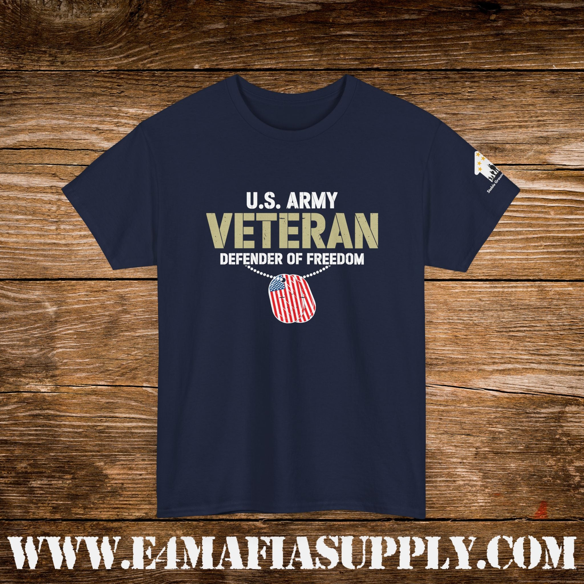 “U.S. Army Veteran – Defender of Freedom” Patriotic Military T-Shirt