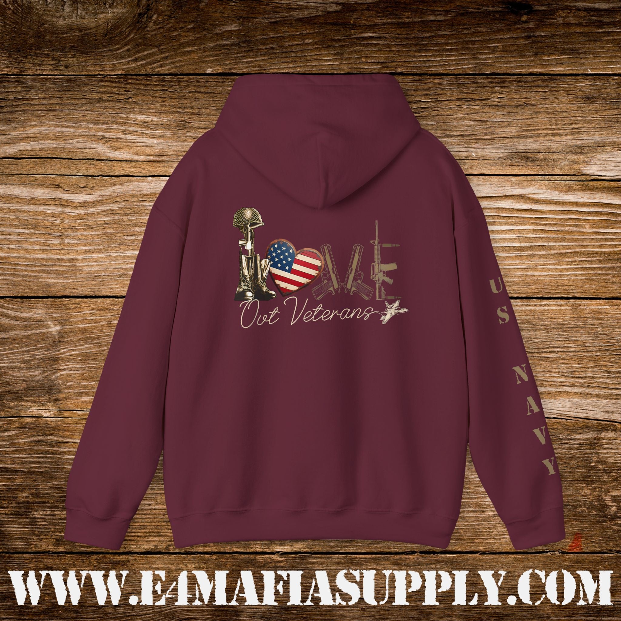 Love Our Veterans US Navy Hoodie