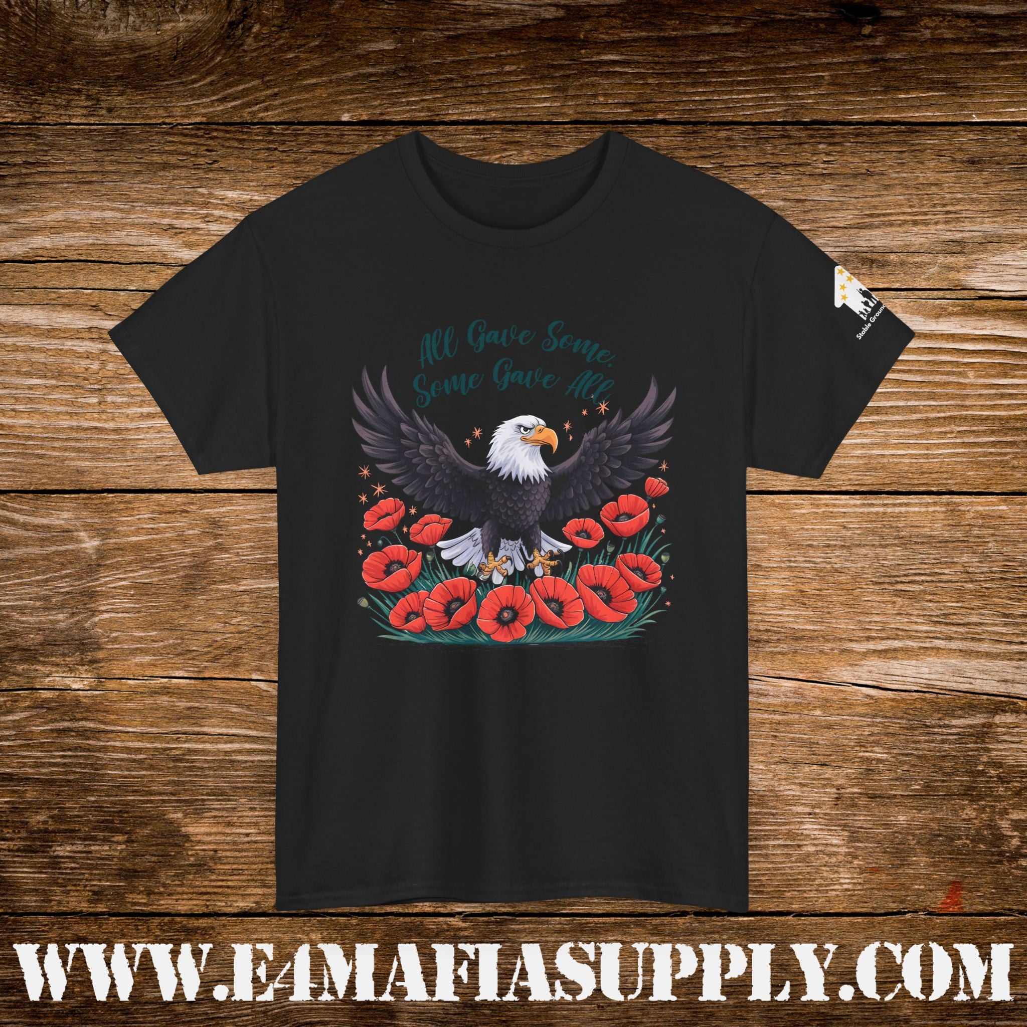 “All Gave Some, Some Gave All” – Bald Eagle & Poppies Memorial Veteran T-Shirt