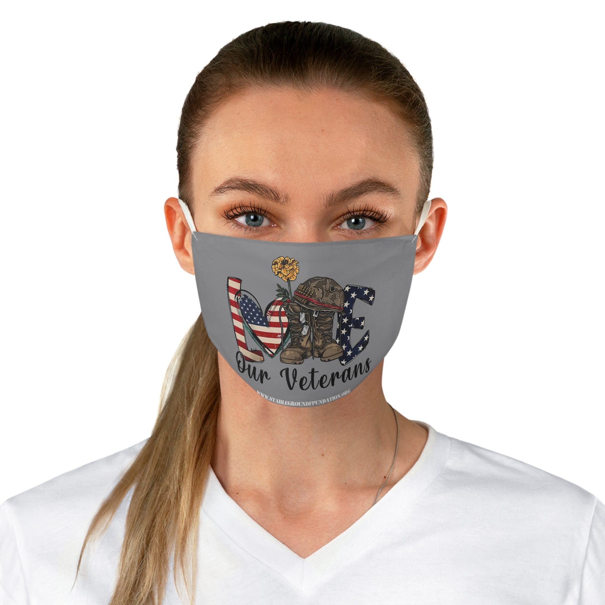 Love Our Veterans – Battlefield Cross Patriotic Face Mask