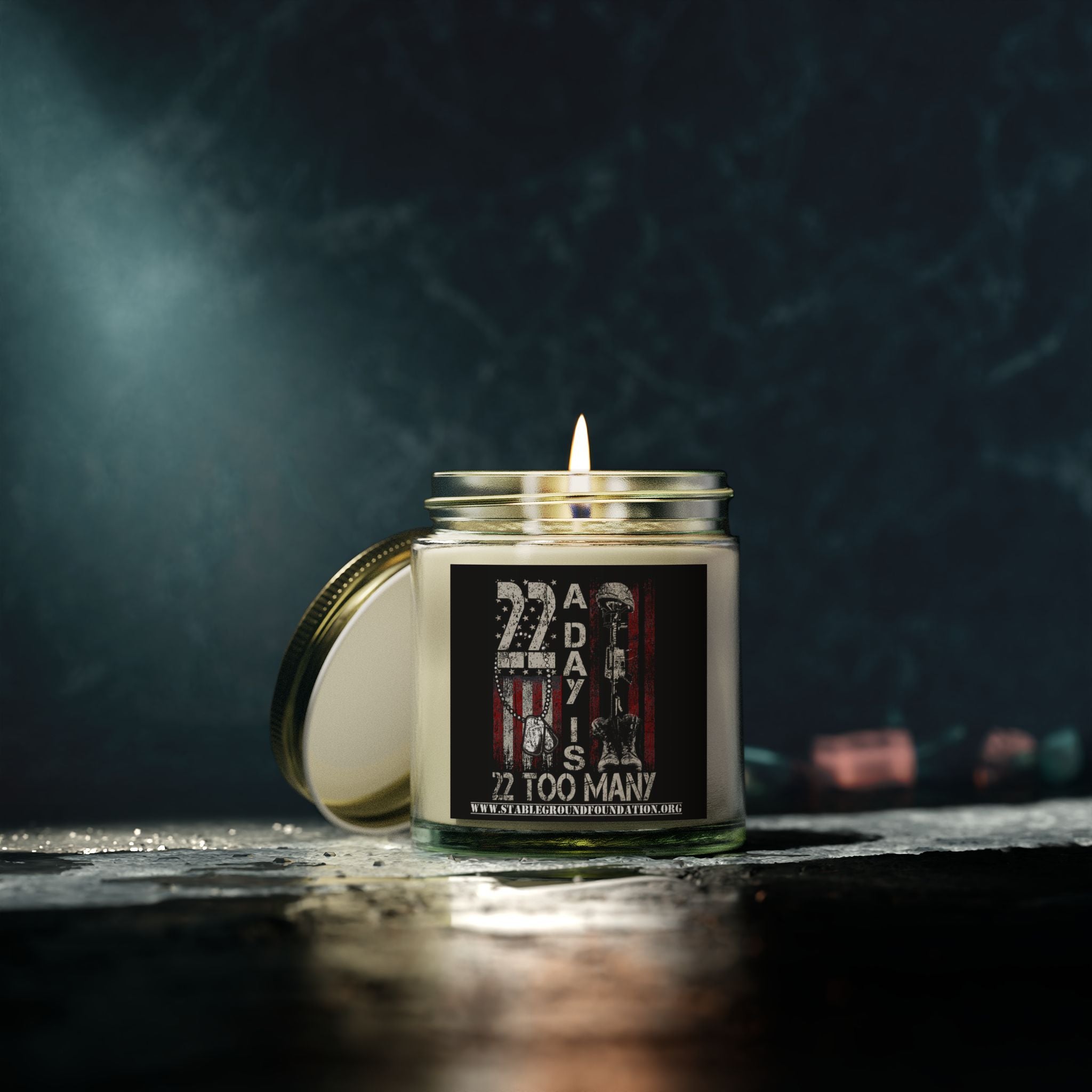 22 A Day Is 22 Too Many Candle – Raise Awareness and Honor Our Veterans