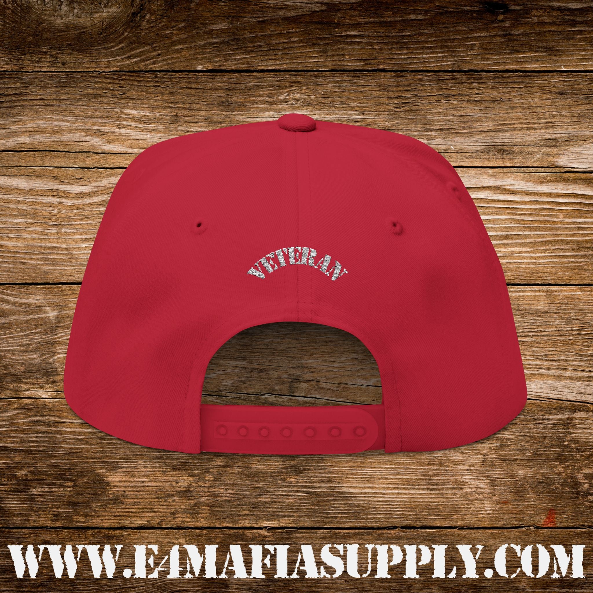 Patriotic “Thank You Veterans” Flat Bill Cap with American Flag Embroidery