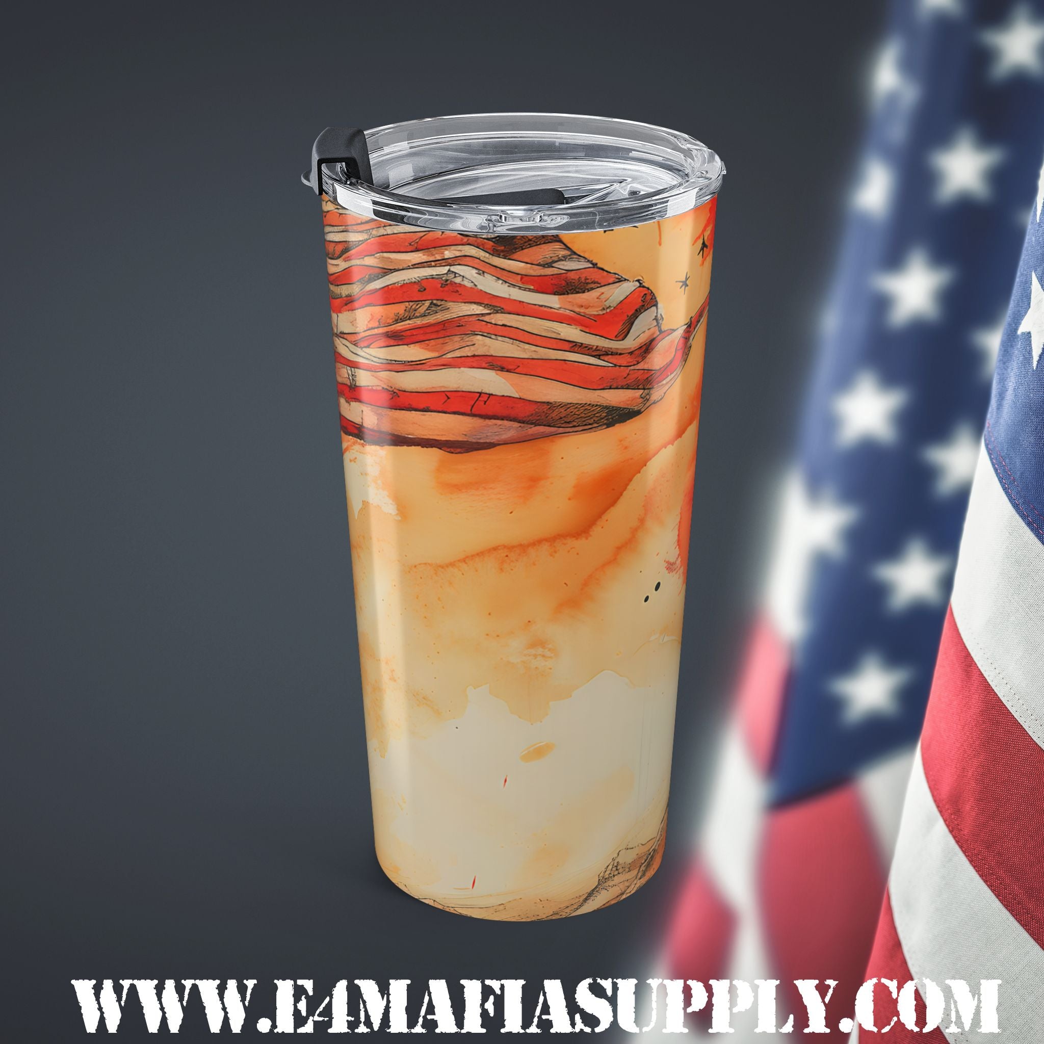Raise the Flag — Patriotic Soldier Tumbler for the Brave and the Bold
