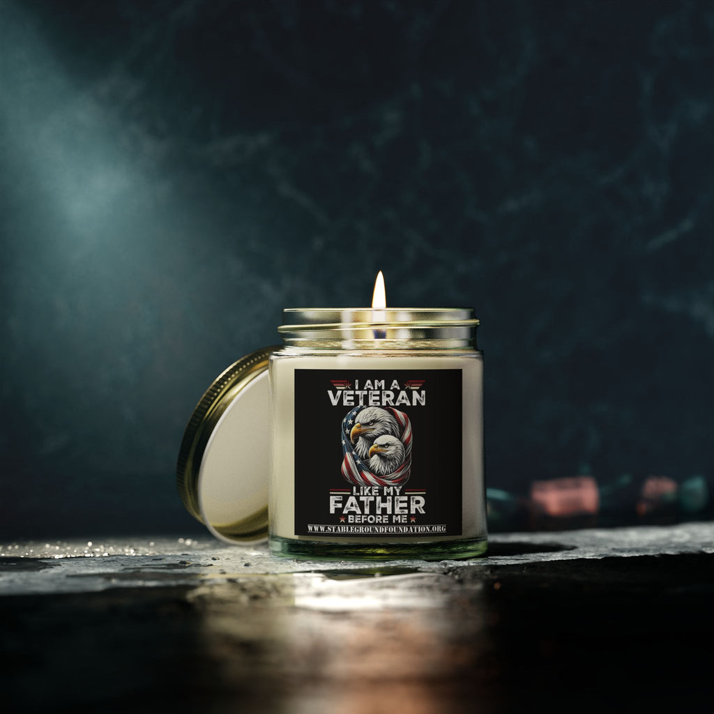 I Am a Veteran Like My Father Before Me Candle – Patriotic Generations of Service Tribute