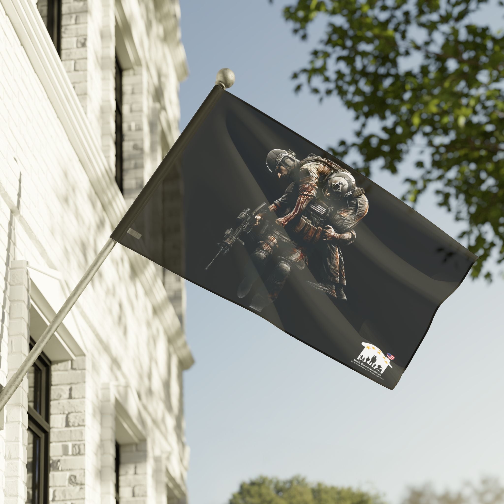 No One Left Behind — Patriotic Flag Honoring Sacrifice and Brotherhood