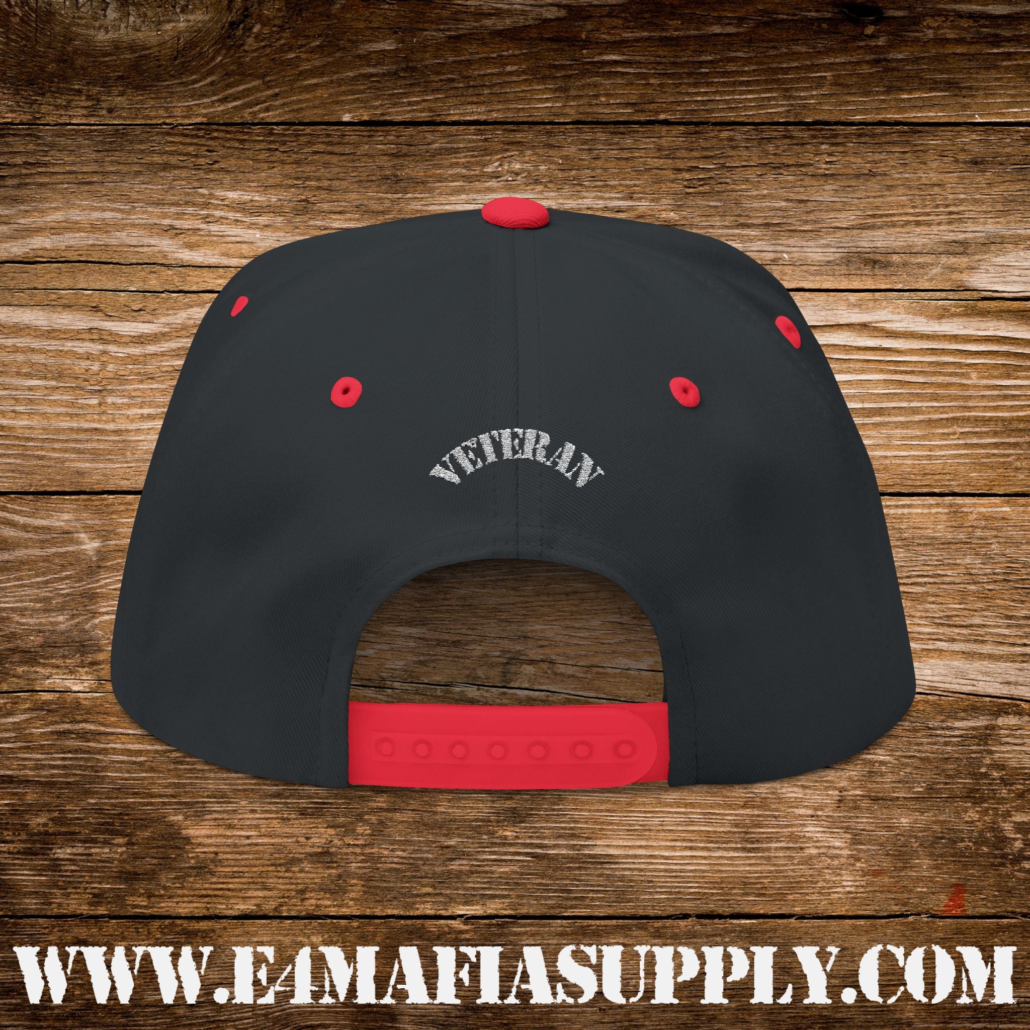 Patriotic “Thank You Veterans” Flat Bill Cap with American Flag Embroidery