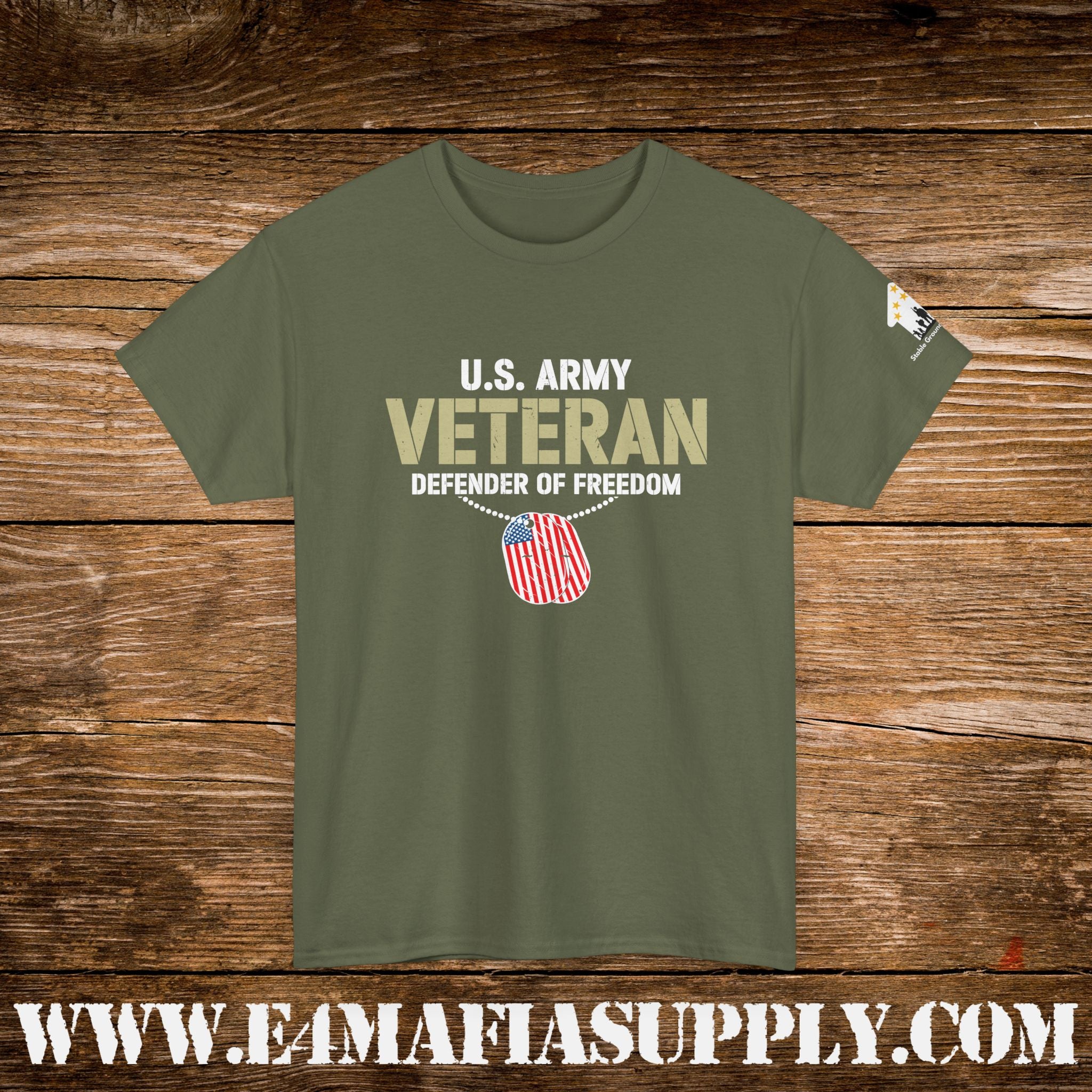 “U.S. Army Veteran – Defender of Freedom” Patriotic Military T-Shirt
