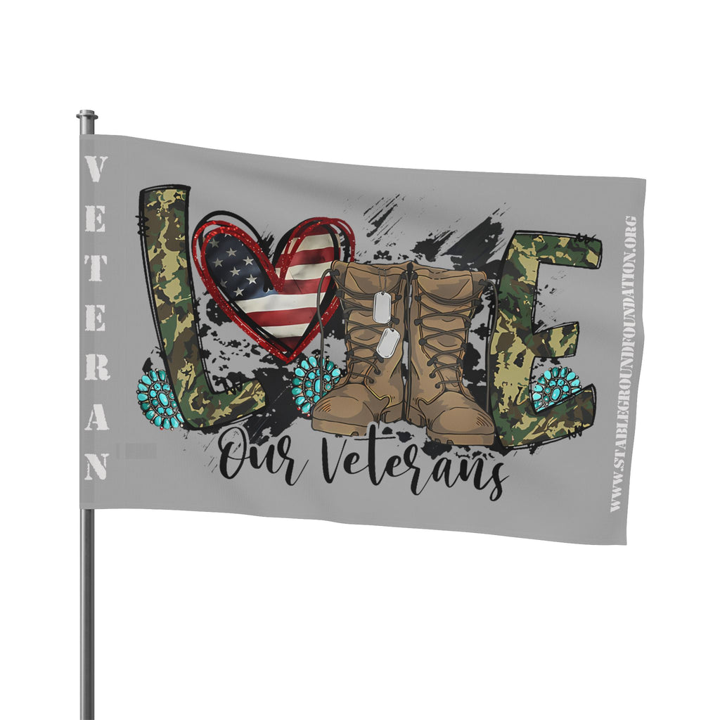 Love Our Veterans Flag – Patriotic Military Appreciation Flag