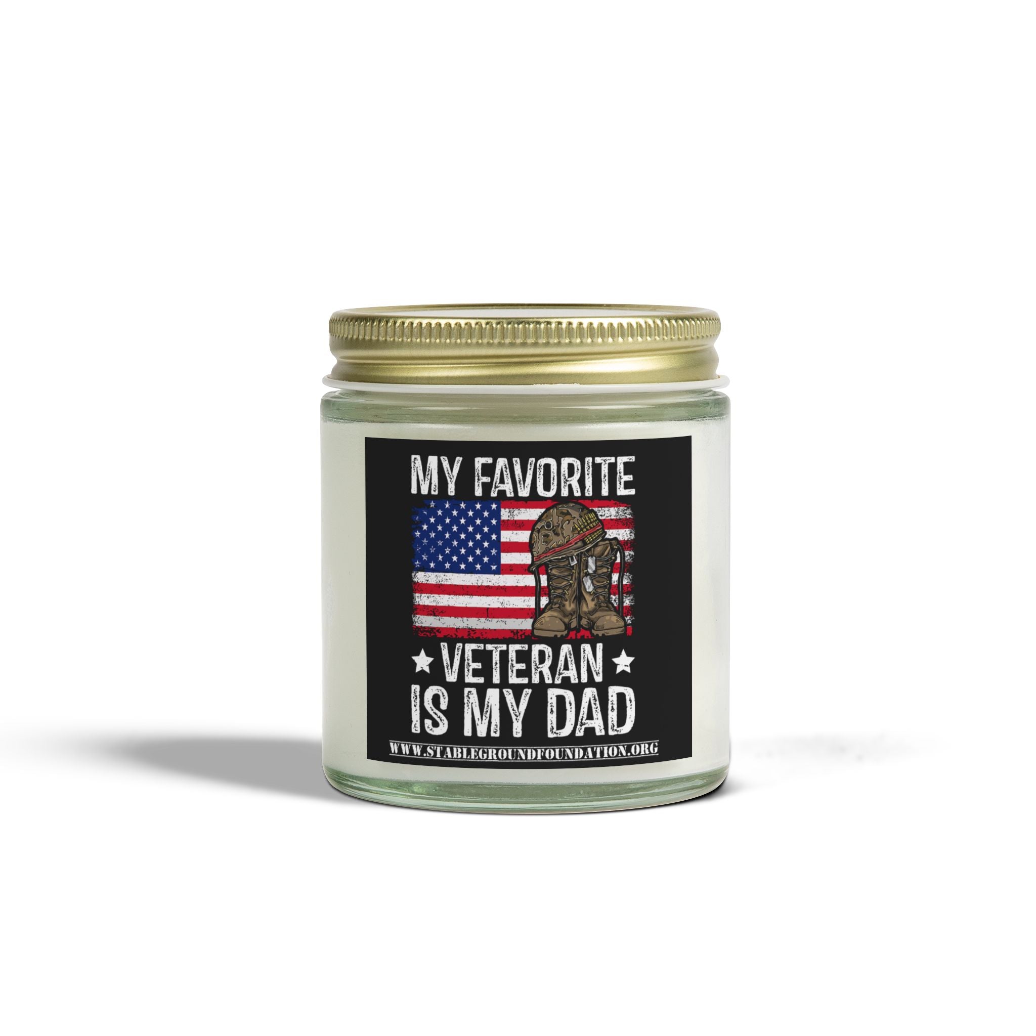 My Favorite Veteran Is My Dad Candle | Patriotic Gift for Proud Military Families