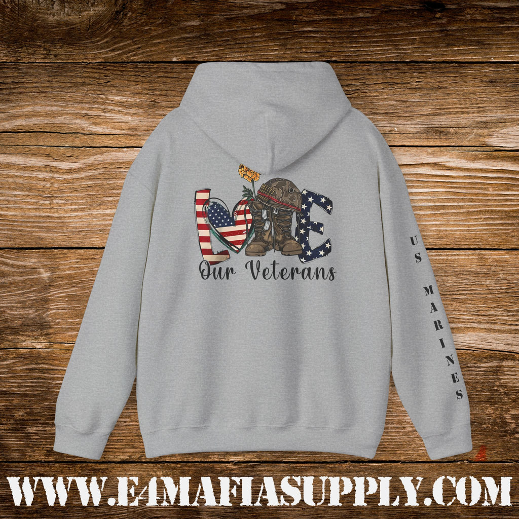 Love Our Veterans US Marines Memorial Hoodie