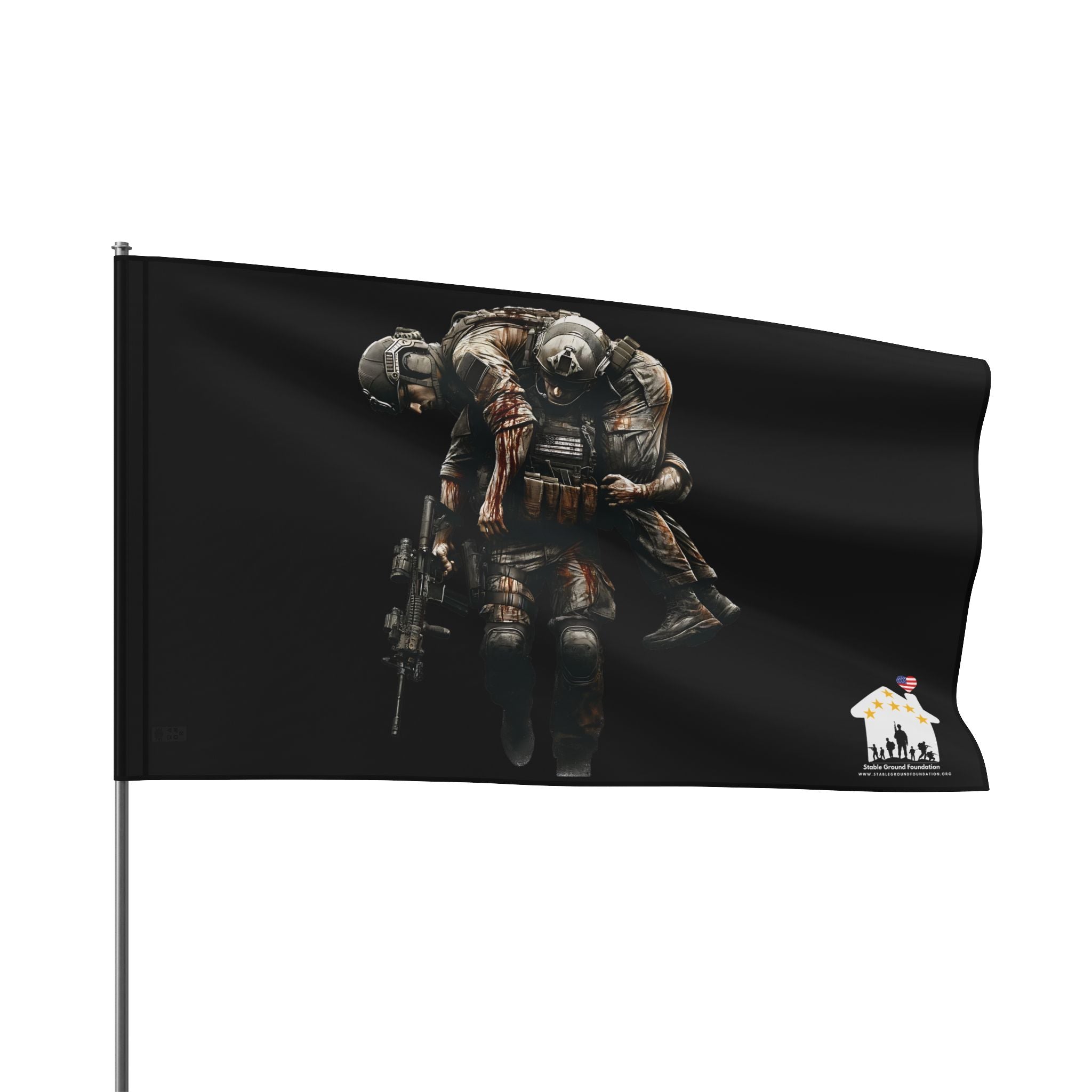 No One Left Behind — Patriotic Flag Honoring Sacrifice and Brotherhood