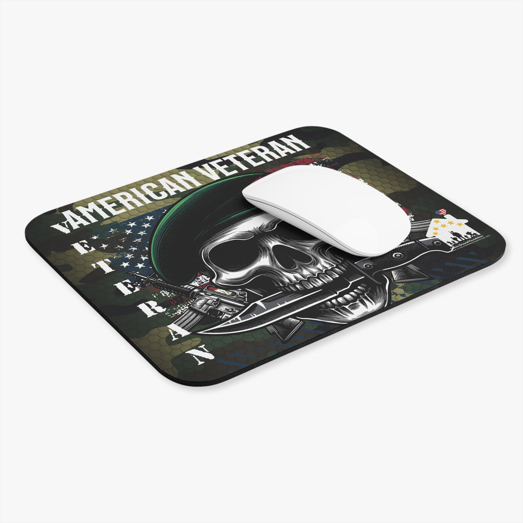American Veteran – Green Beret Skull Patriotic Mouse Pad