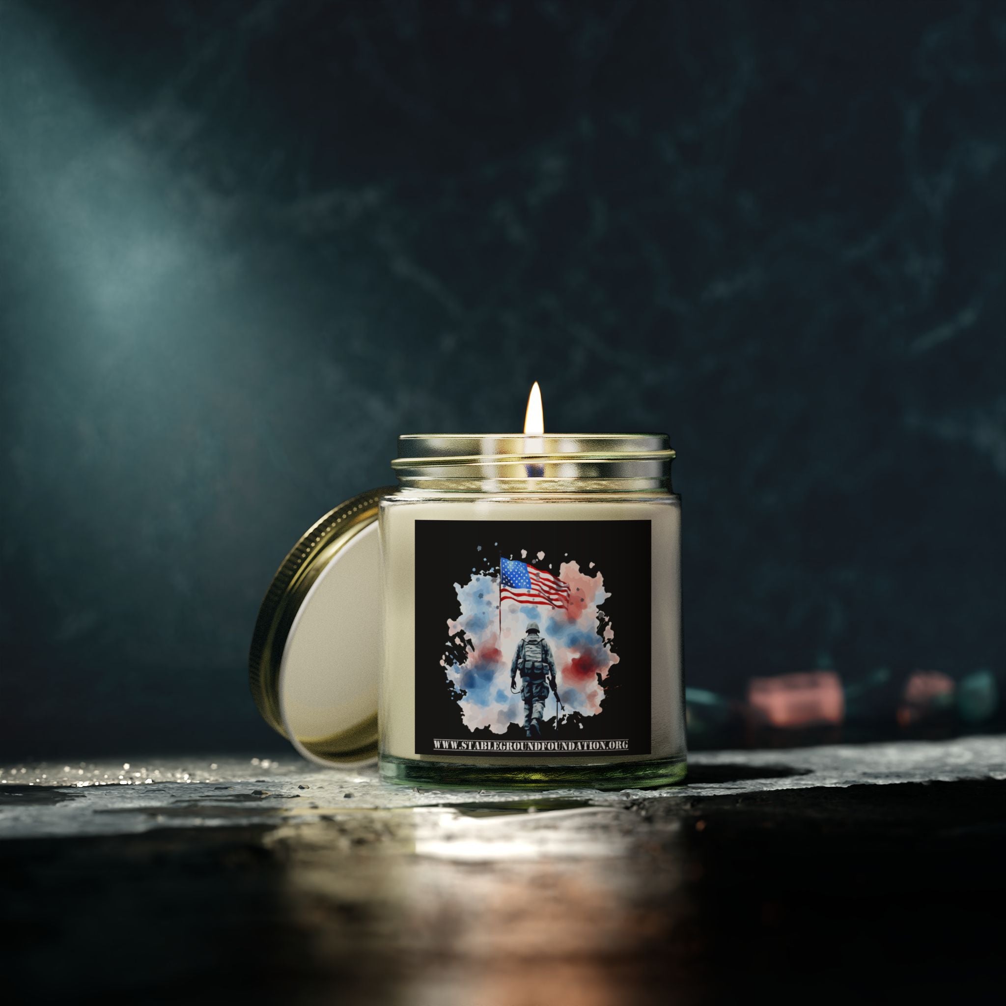 Brothers in Arms Candle – Honoring Our Veterans and American Pride