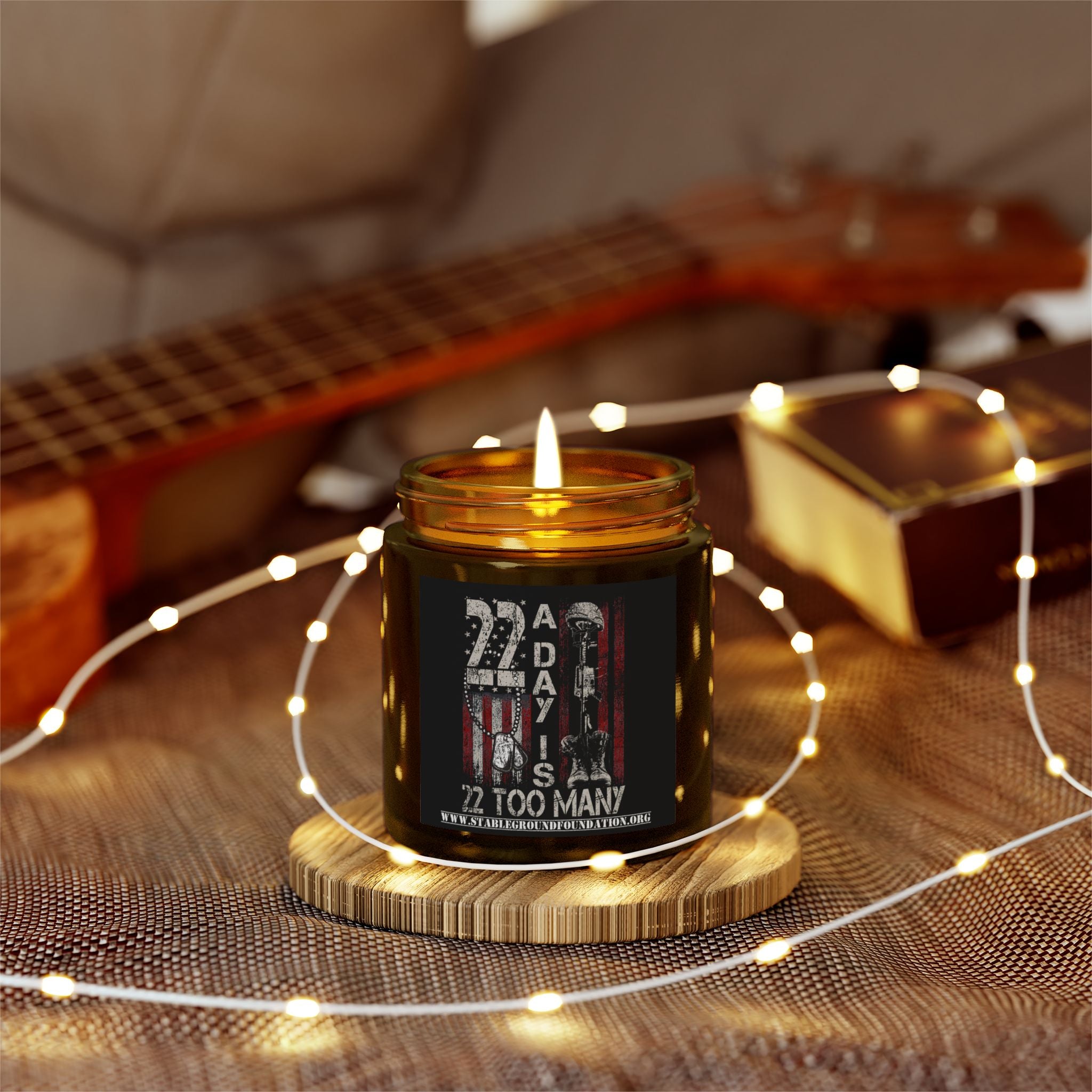 22 A Day Is 22 Too Many Candle – Raise Awareness and Honor Our Veterans
