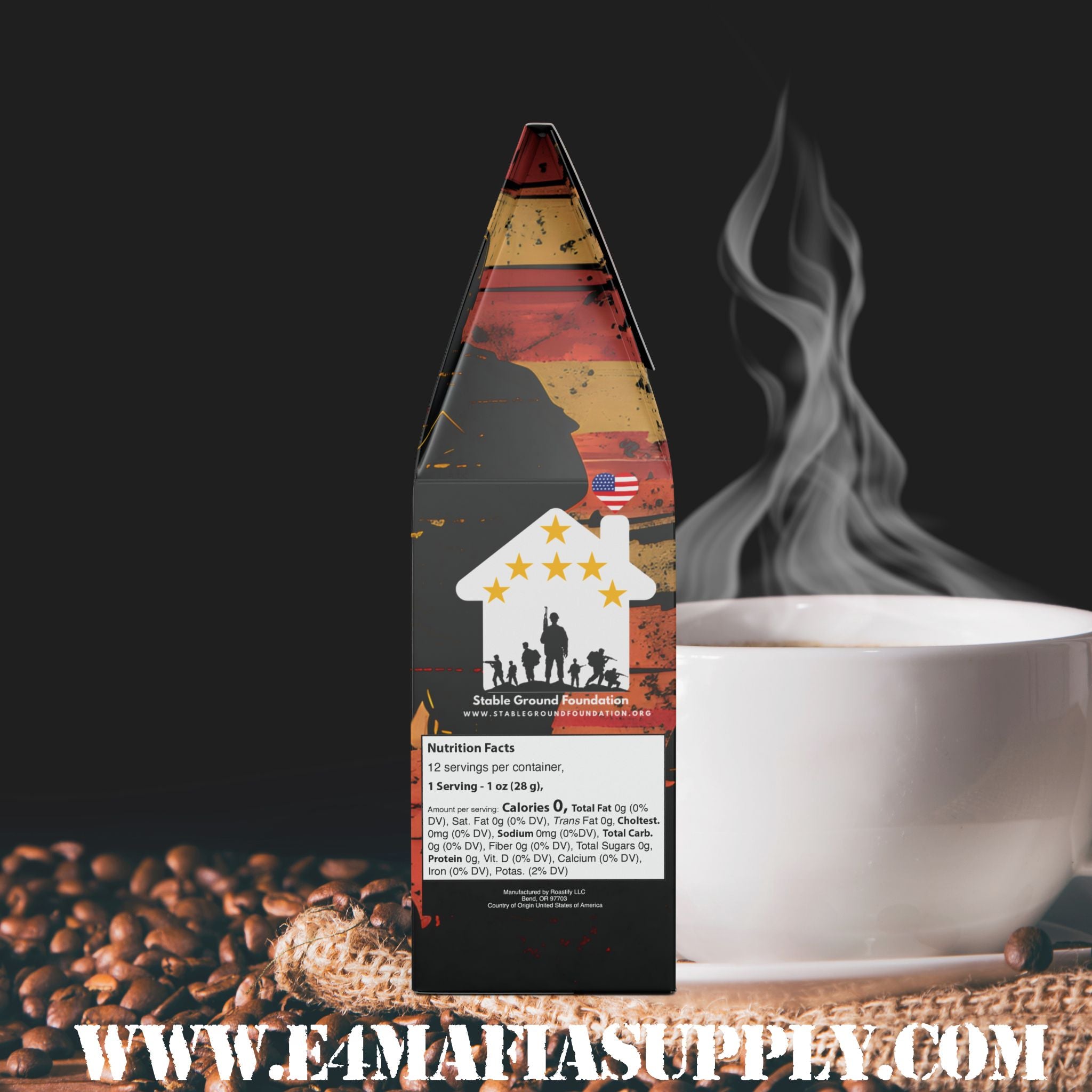Salty Veteran Roast | Medium-Dark Roast Coffee by E-4 Mafia Roasting Co. | Strong Coffee for Tough Mornings
