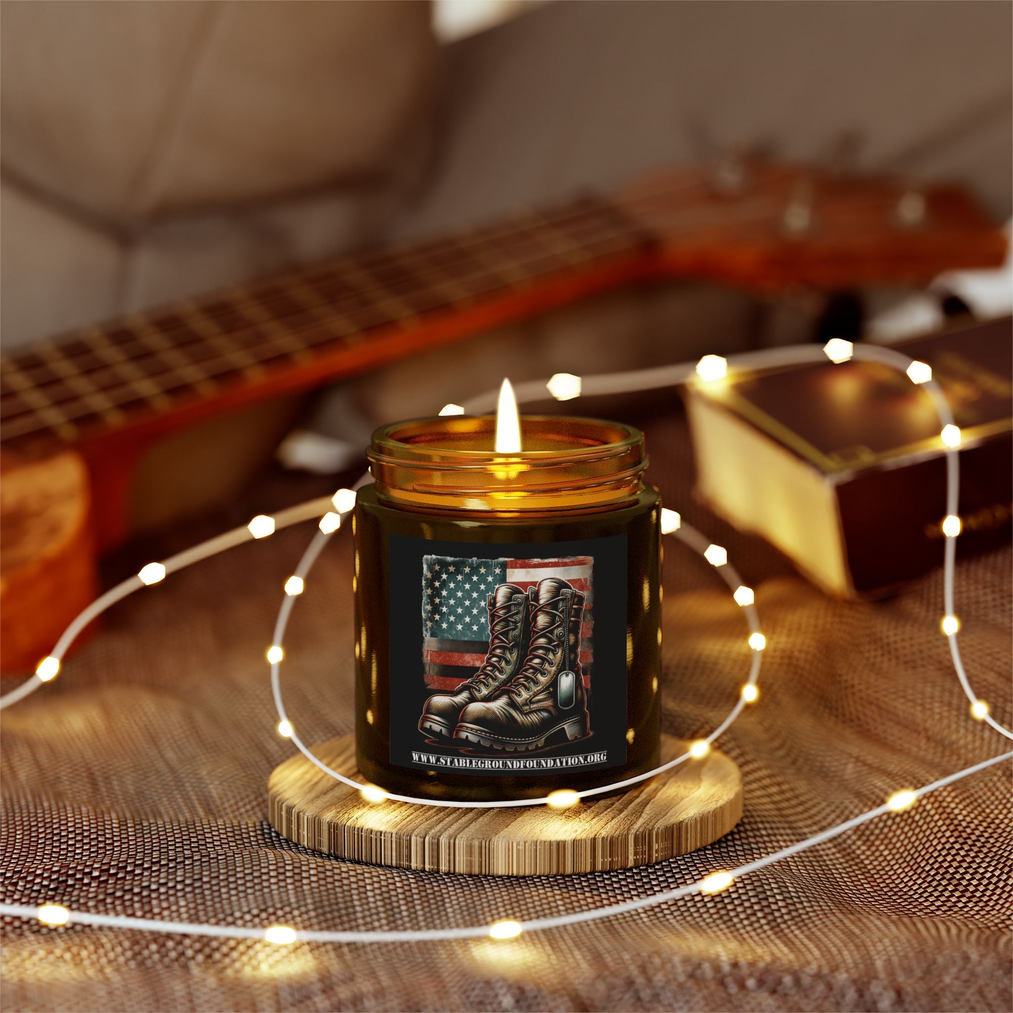 Honor and Remembrance Candle – Boots and Flag Tribute
