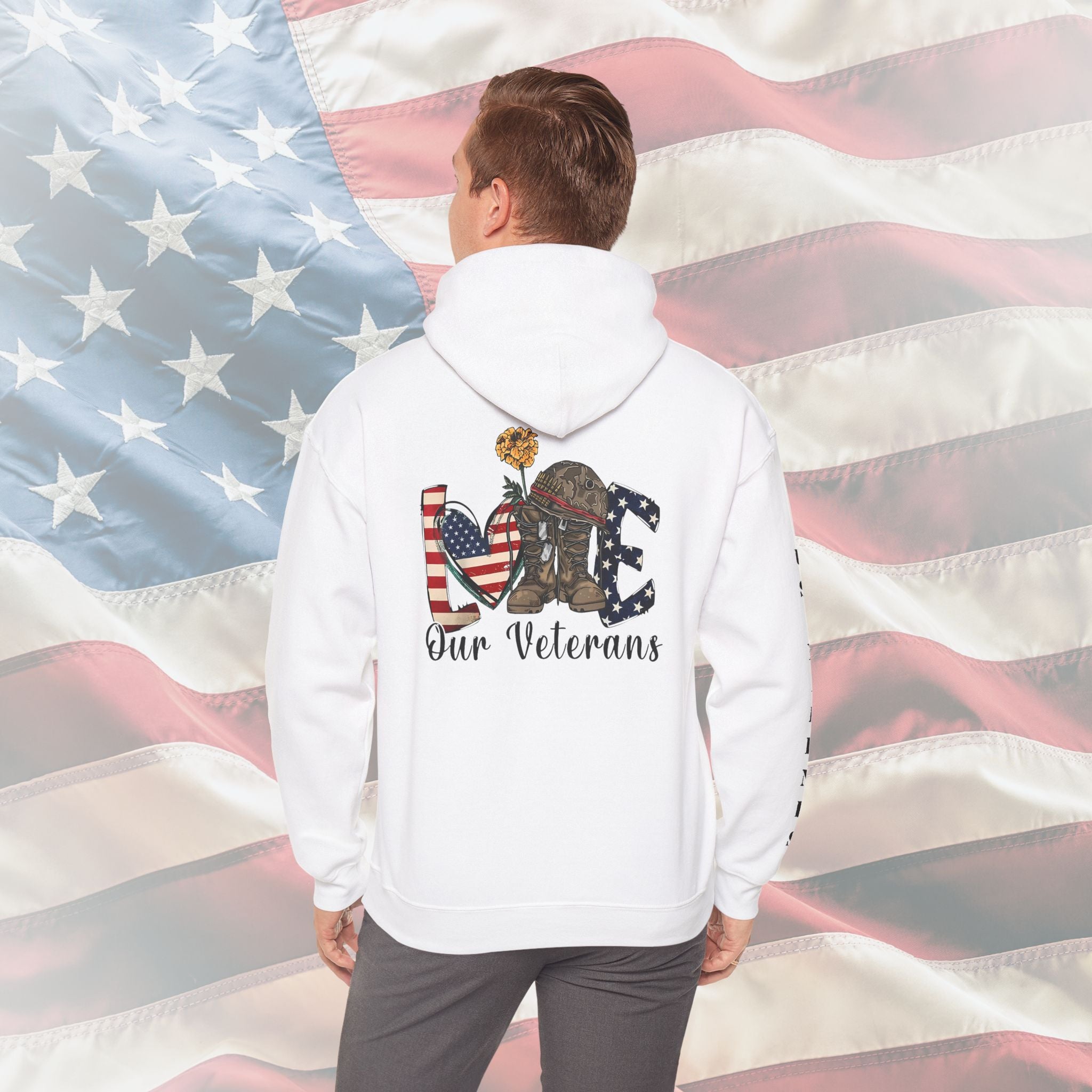 Love Our Veterans US Marines Memorial Hoodie