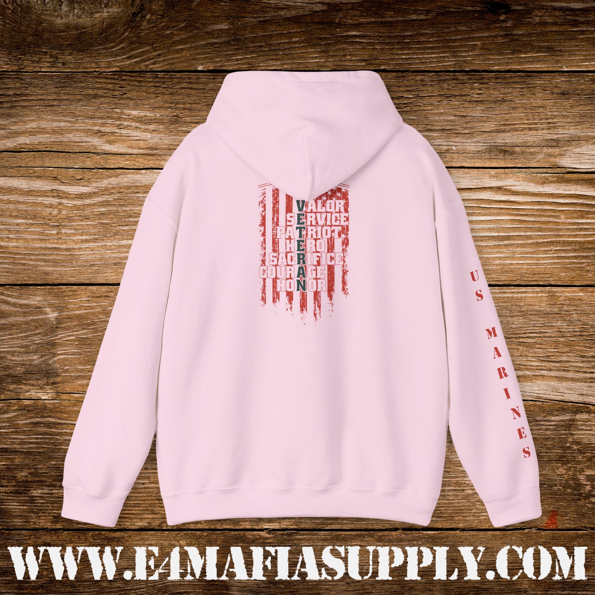 Valour, Service, Patriot, Hero – US Marines Hoodie