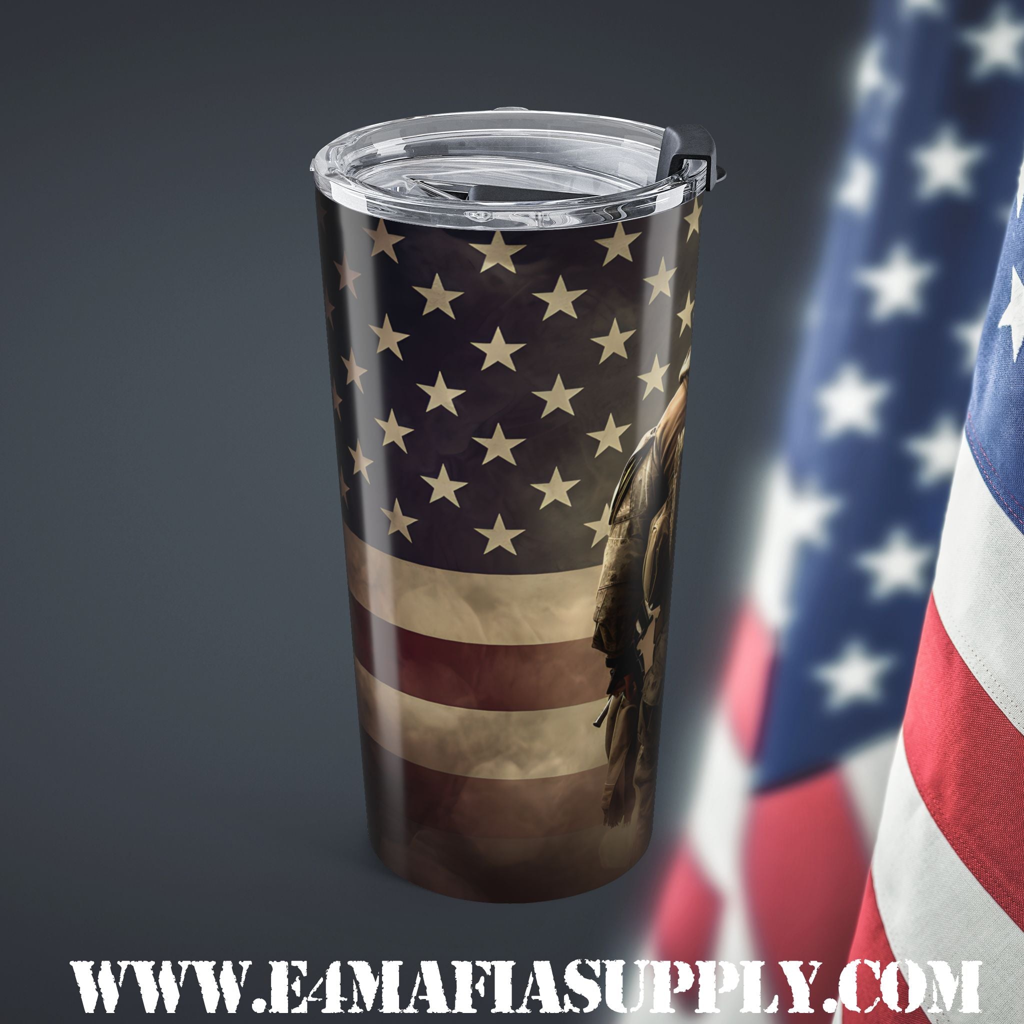 Home of the Brave — Patriotic Soldier Tumbler for the Ones Who Carry It All