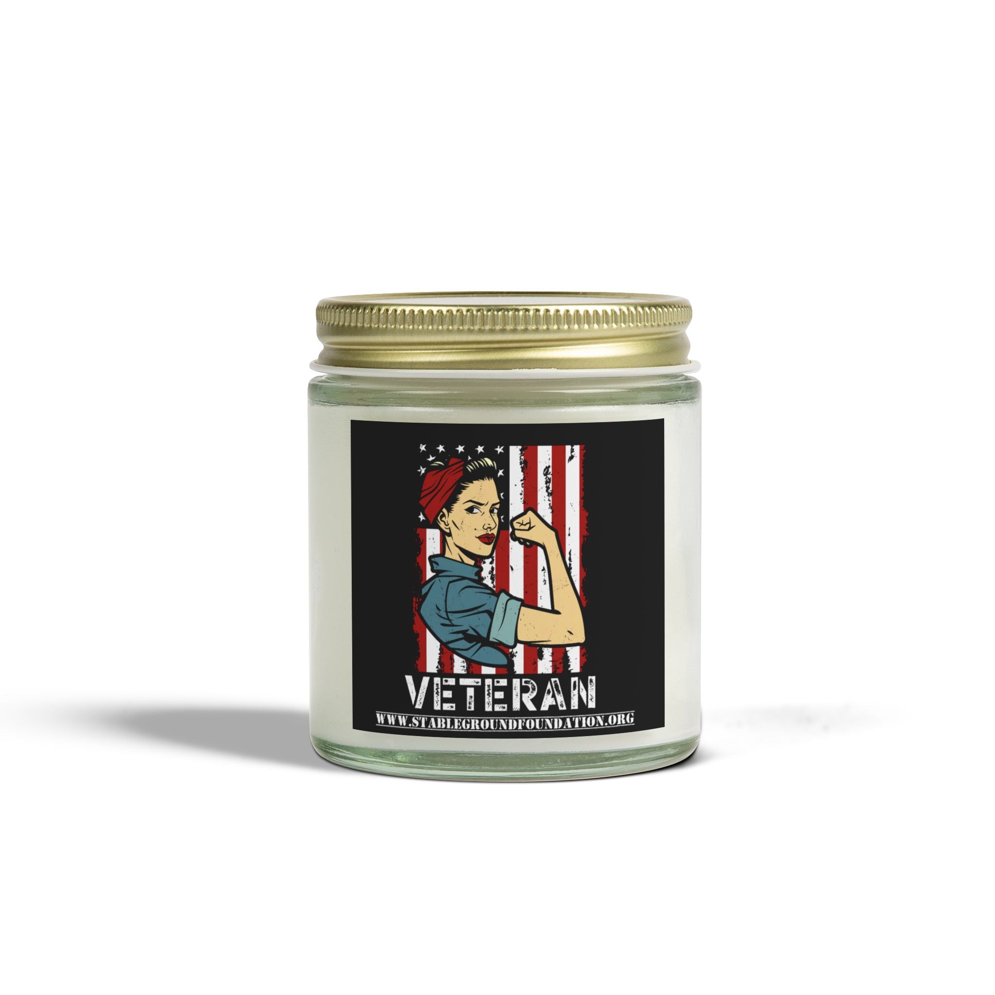 Female Veteran Candle – Rosie the Riveter Patriotic Tribute Gift