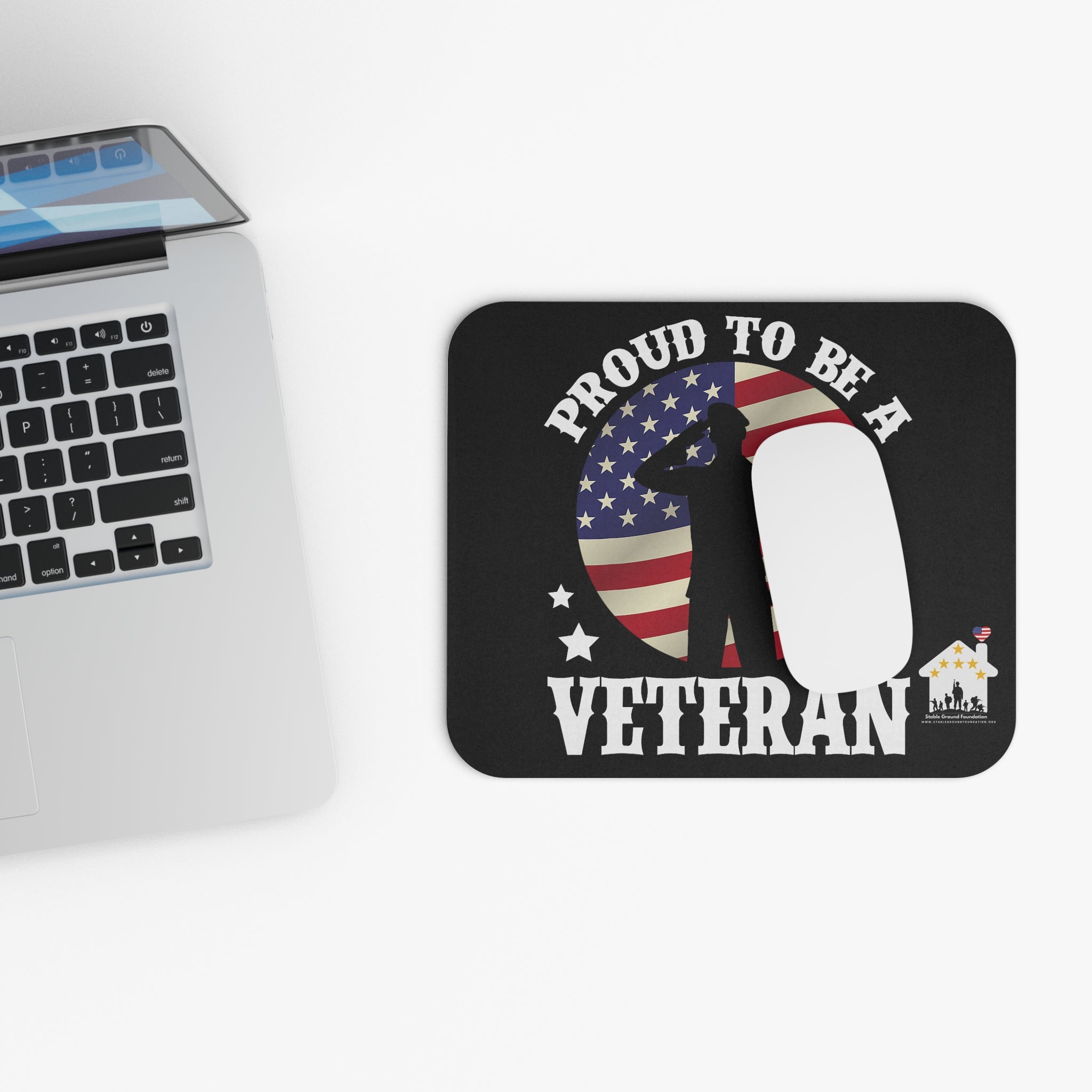 Proud to Be a Veteran – Patriotic Salute Mouse Pad