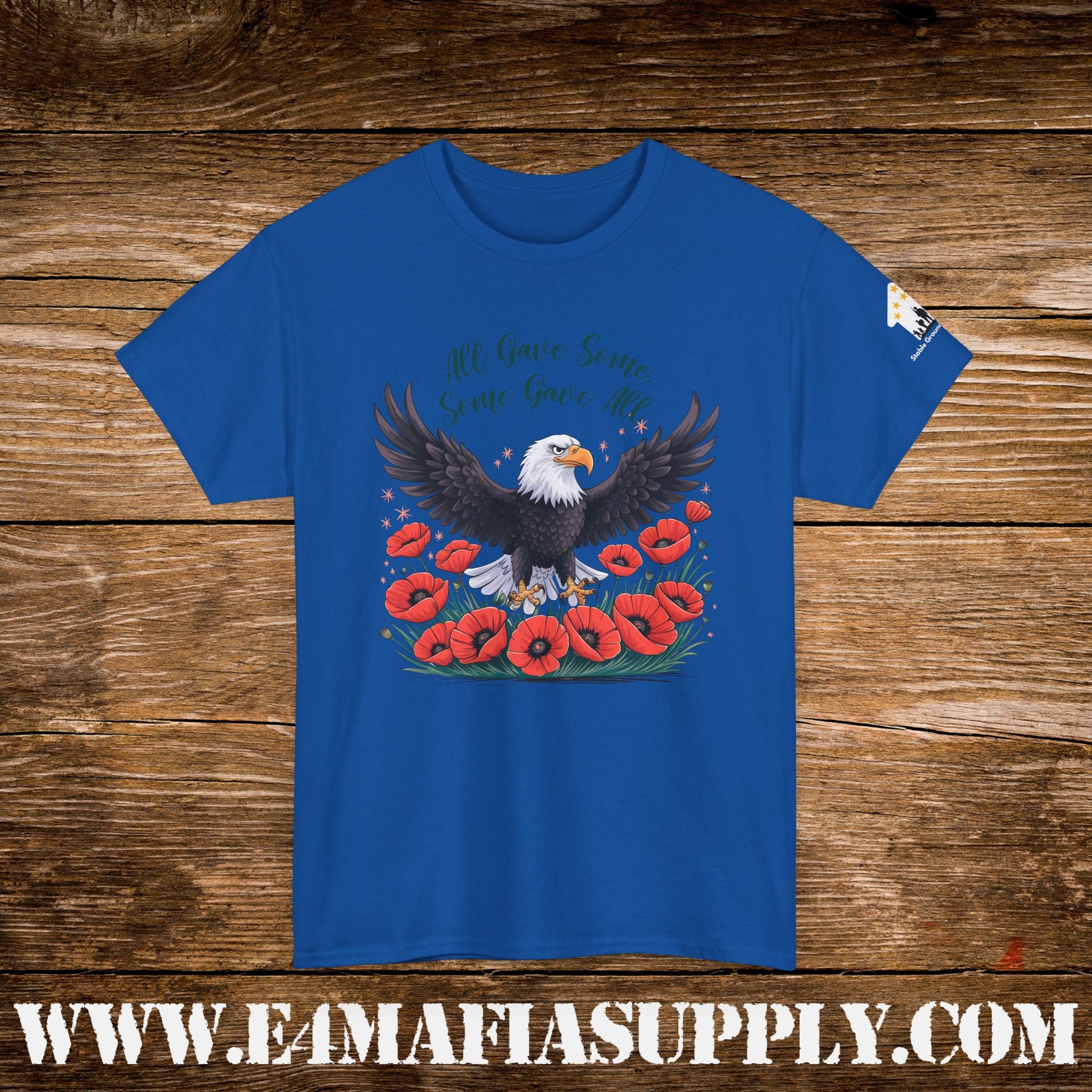“All Gave Some, Some Gave All” – Bald Eagle & Poppies Memorial Veteran T-Shirt