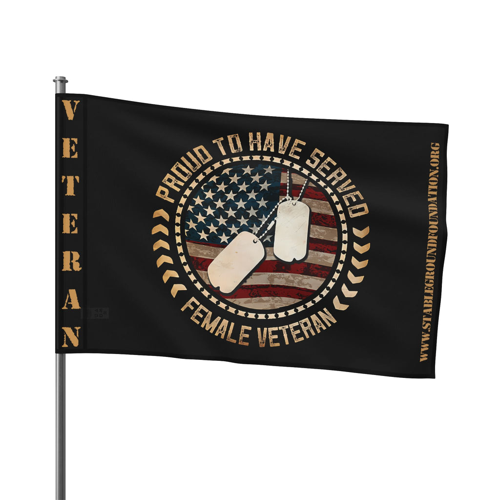 Proud to Have Served — Female Veteran Flag Honoring Courage and Commitment