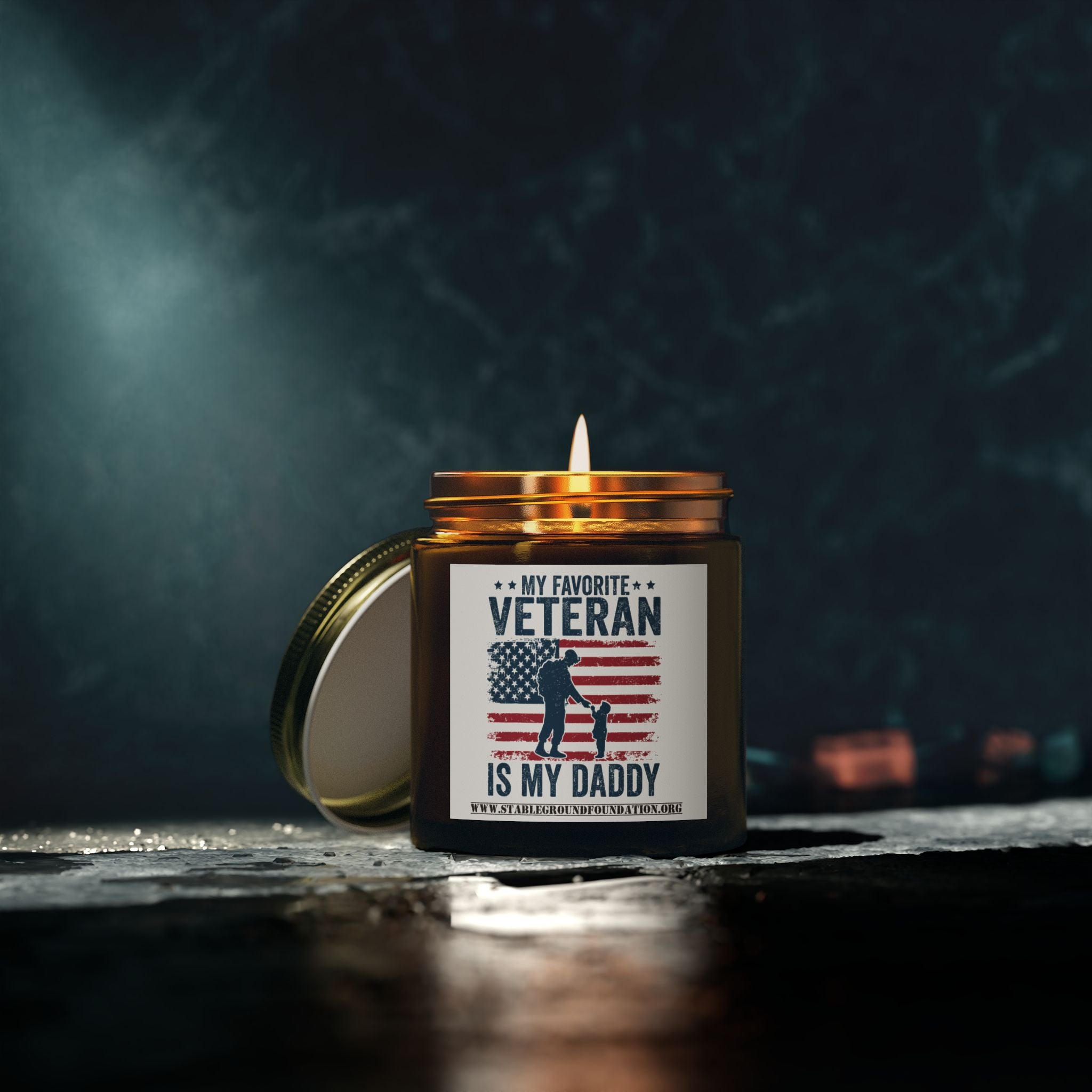 My Favorite Veteran Is My Daddy Candle – Patriotic Gift for Military Kids
