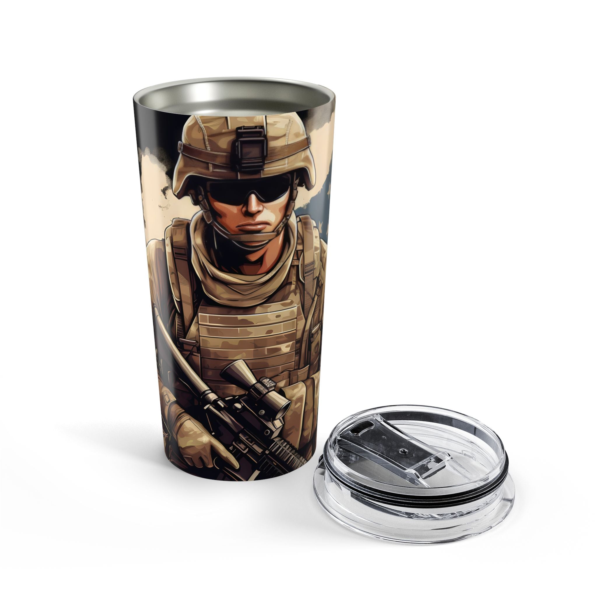 Silent Warrior — Tactical Soldier Tumbler for the Fearless and Focused