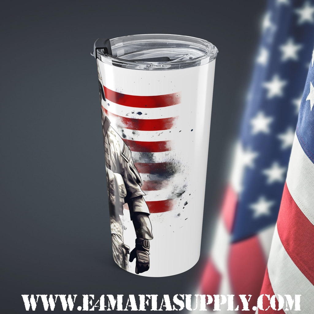 Frontline Hero — Patriotic Soldier Tumbler for the Brave and Unbreakable