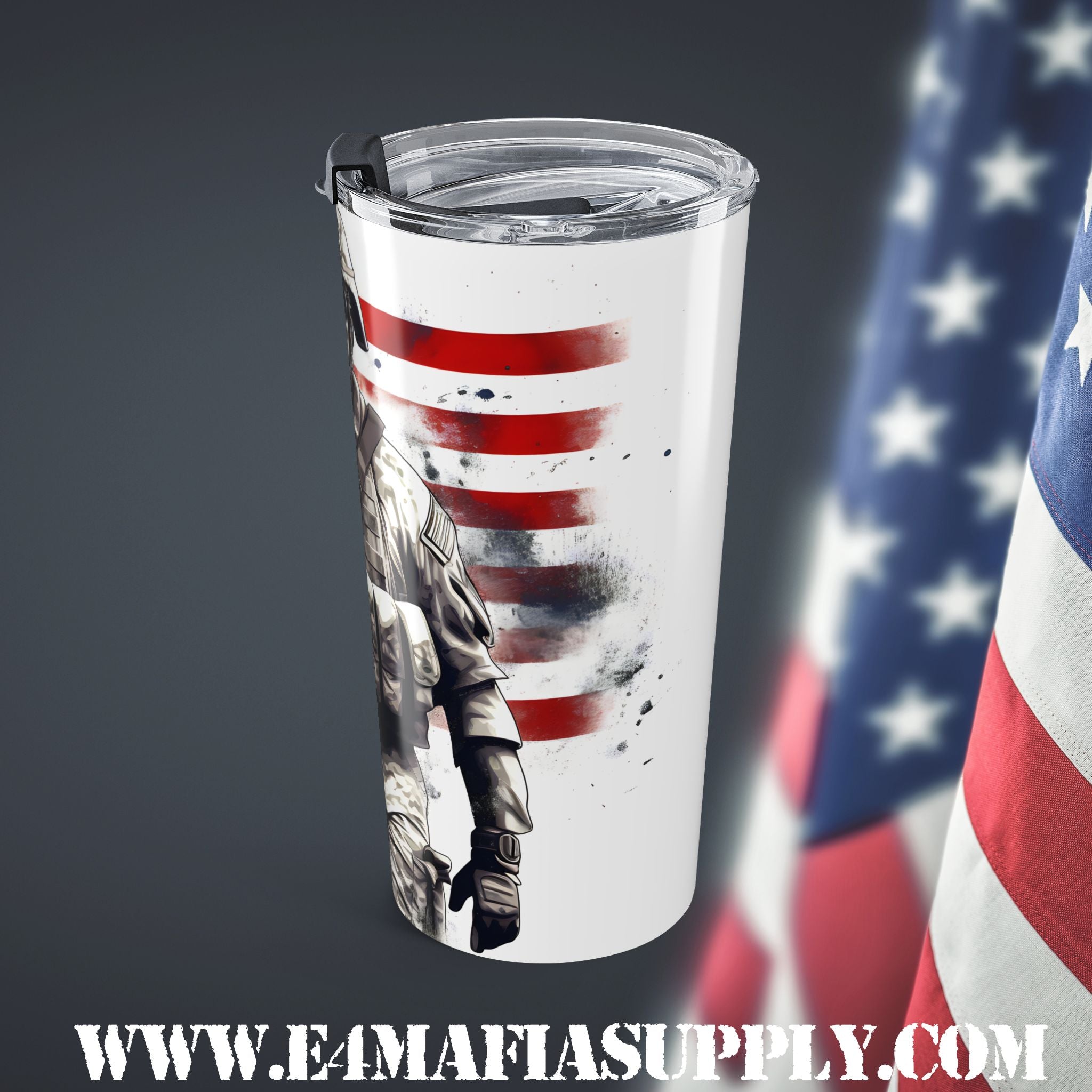 Frontline Hero — Patriotic Soldier Tumbler for the Brave and Unbreakable