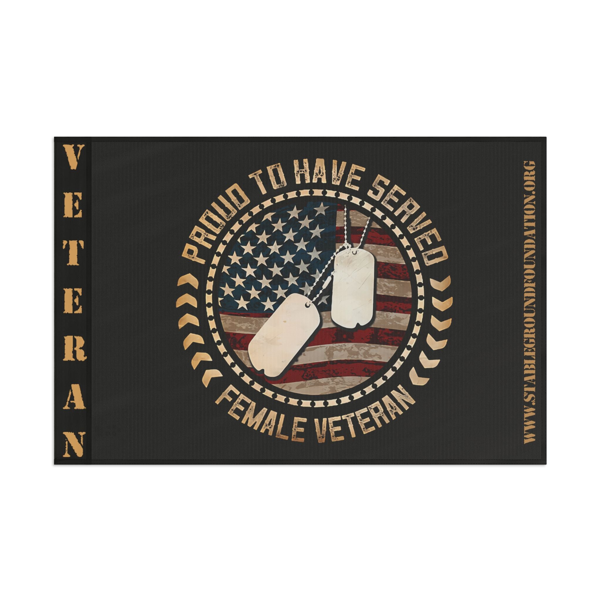 Proud to Have Served — Female Veteran Flag Honoring Courage and Commitment