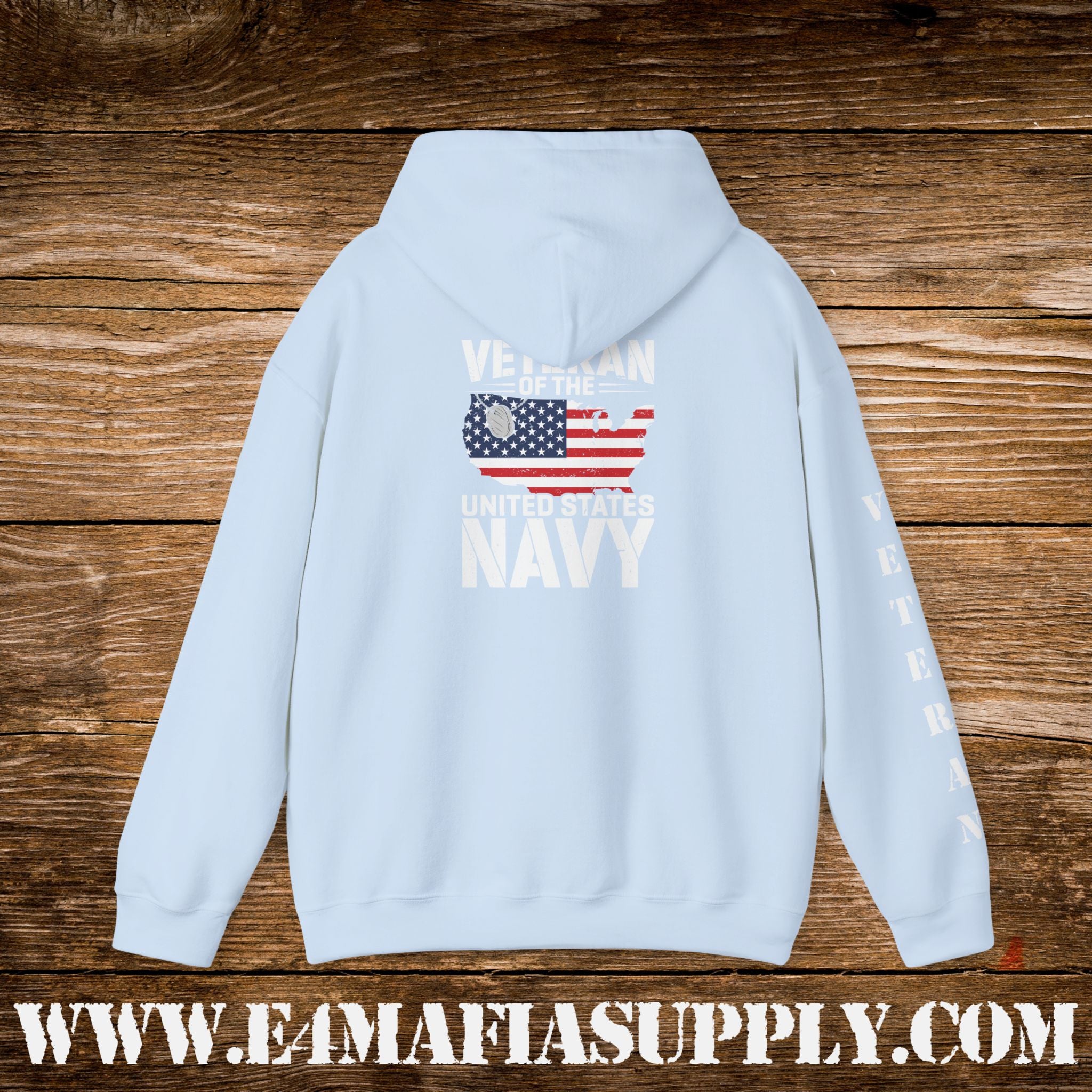 United States Navy Veteran Hoodie – Patriotic Flag Edition