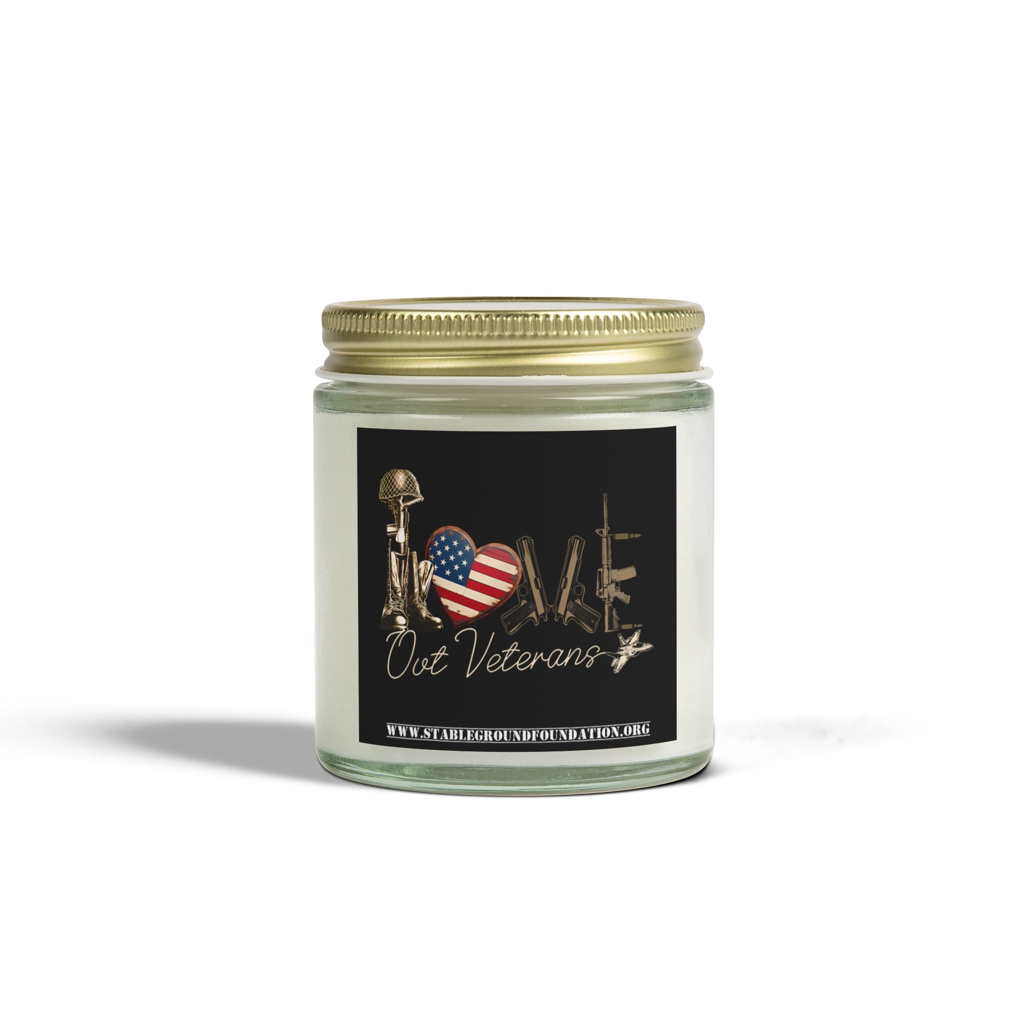 Love Our Veterans Battlefield Cross Candle – Light in Honor of the Fallen