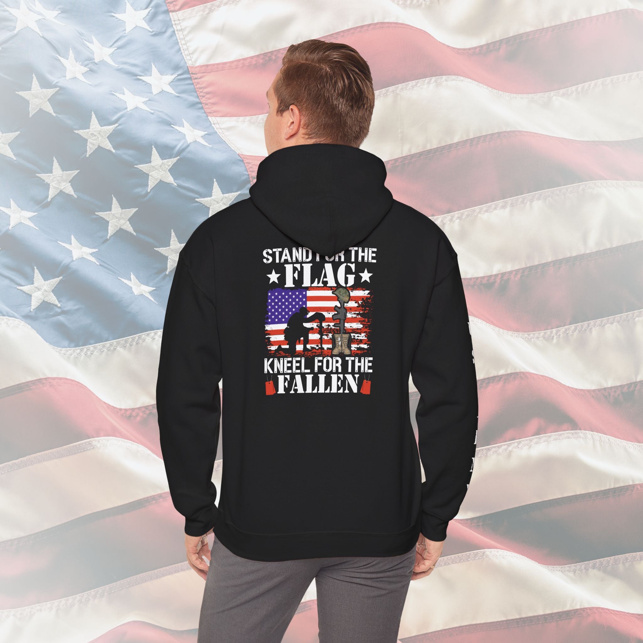 Stand for the Flag, Kneel for the Fallen – US Army Hoodie