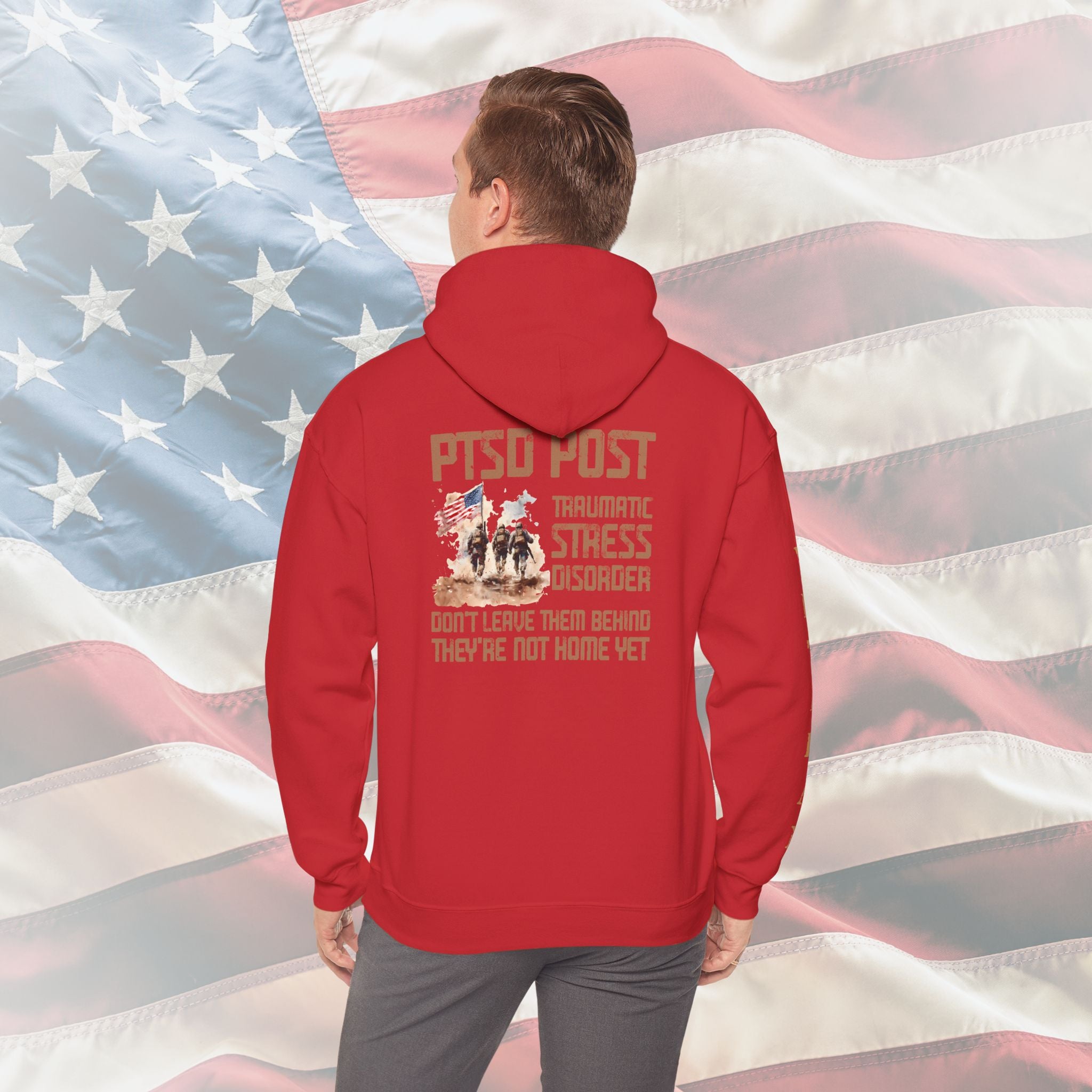 “PTSD – Don’t Leave Them Behind” Patriotic Veteran Awareness Hoodie