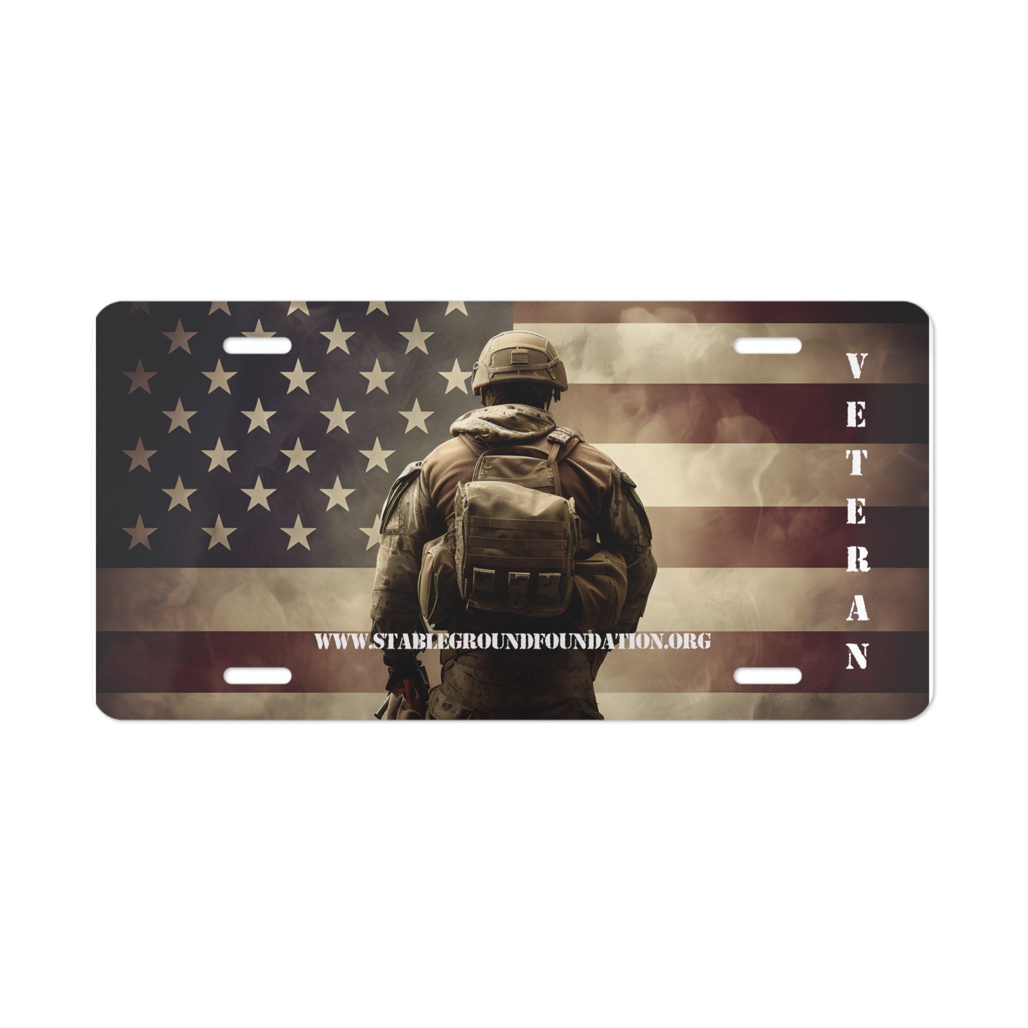 Proud Veteran – American Flag Military Tribute Plate