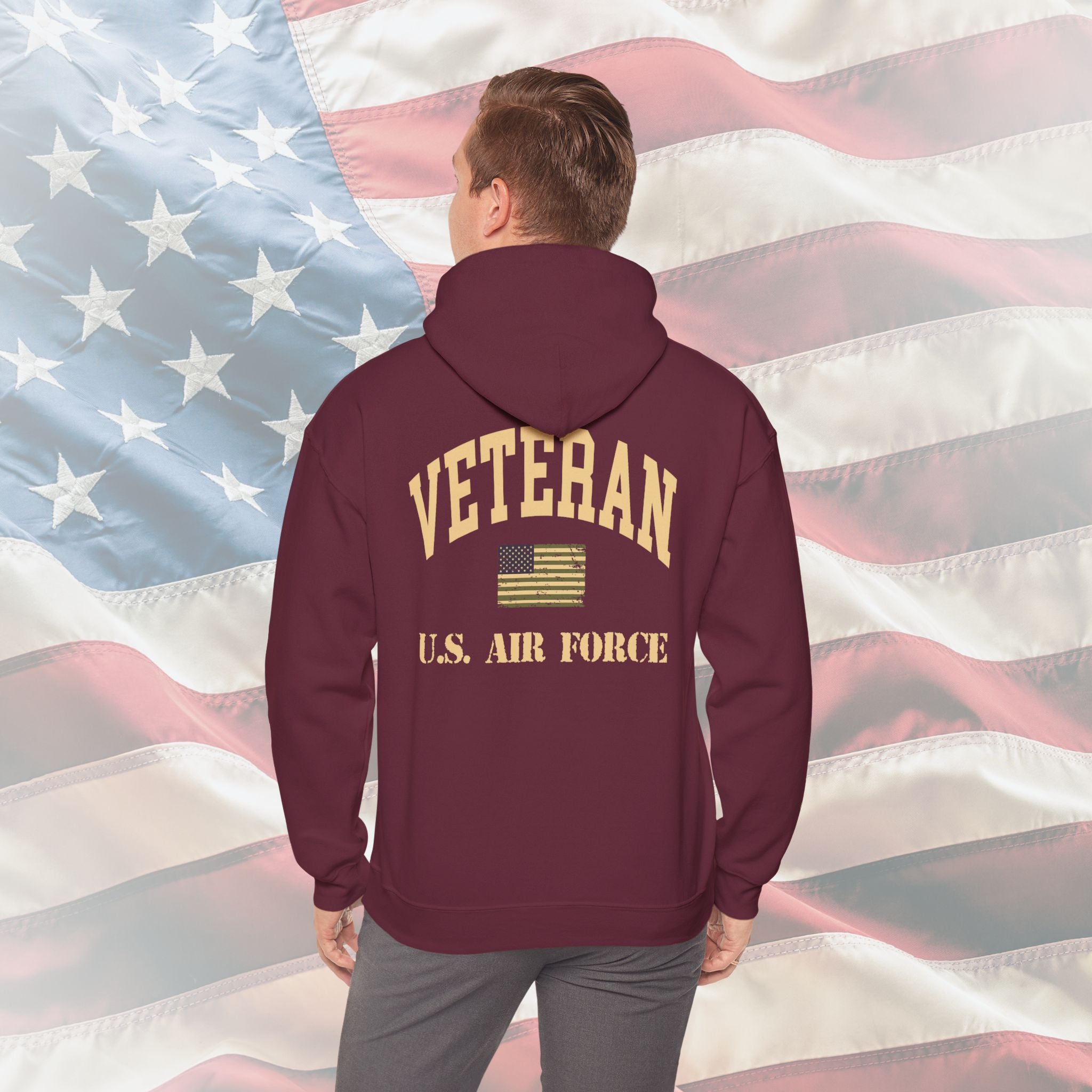 “U.S. Air Force Veteran Flag” Military Pride Hoodie