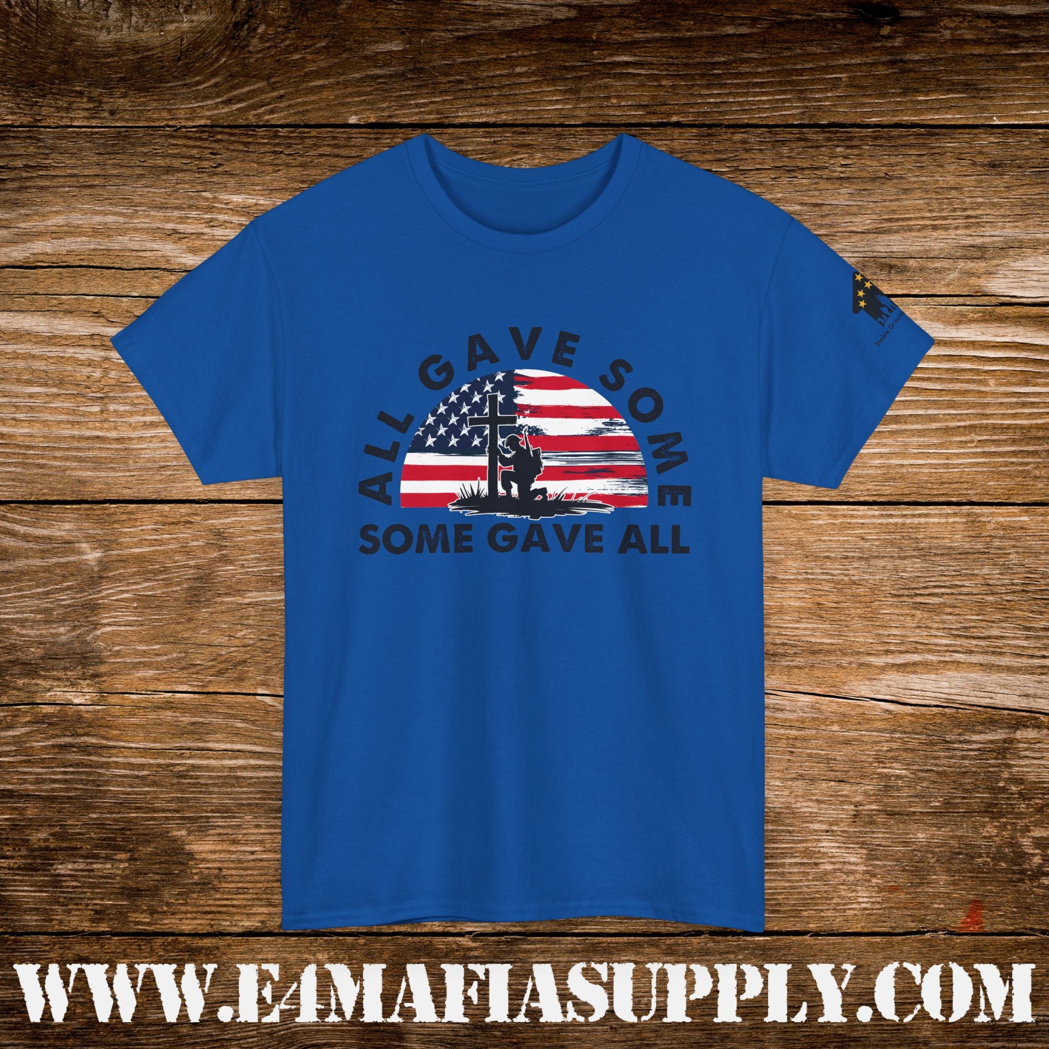 “All Gave Some, Some Gave All” – Soldier Silhouette American Flag Memorial T-Shirt