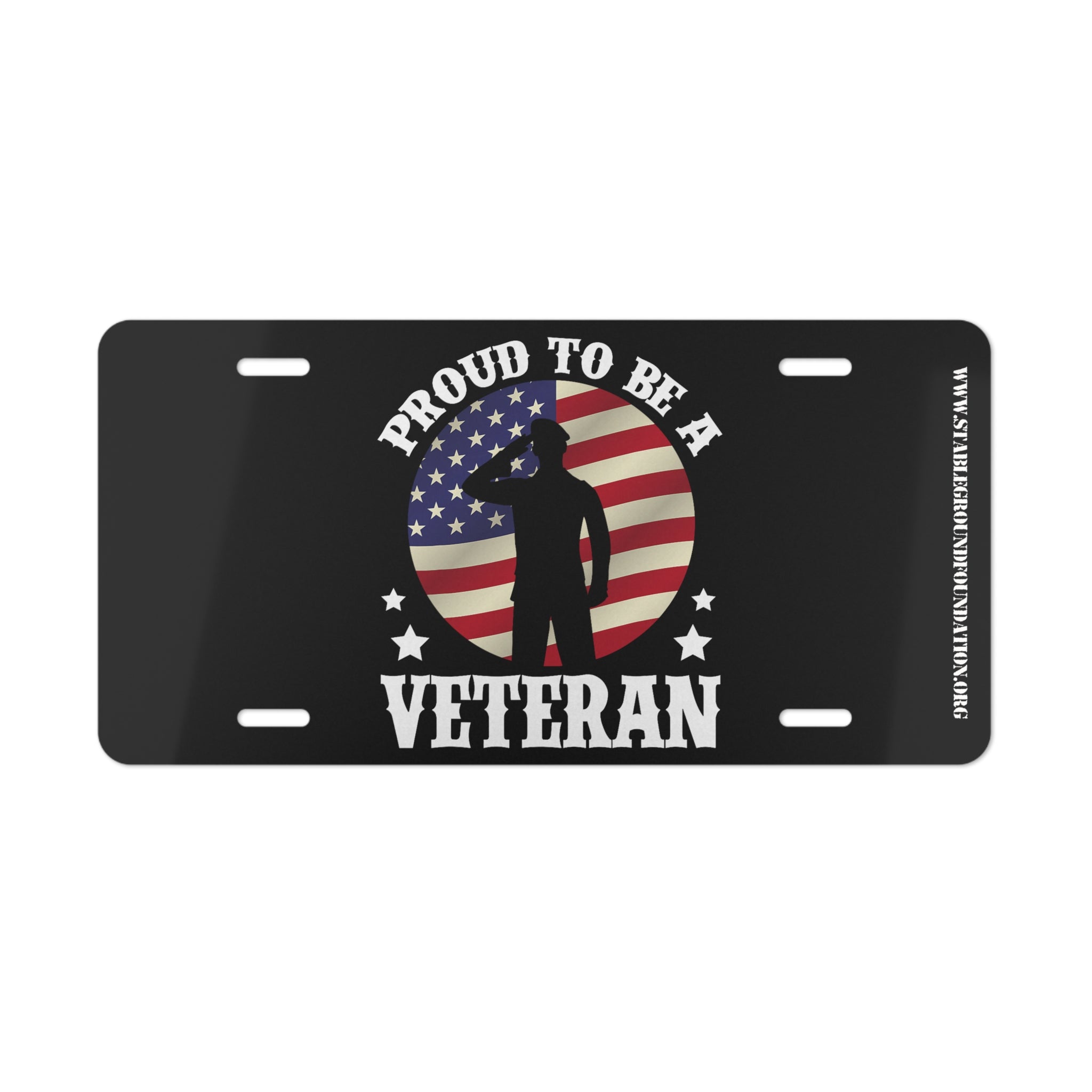 Proud to Be a Veteran License Plate – Patriotic Salute Car Tag