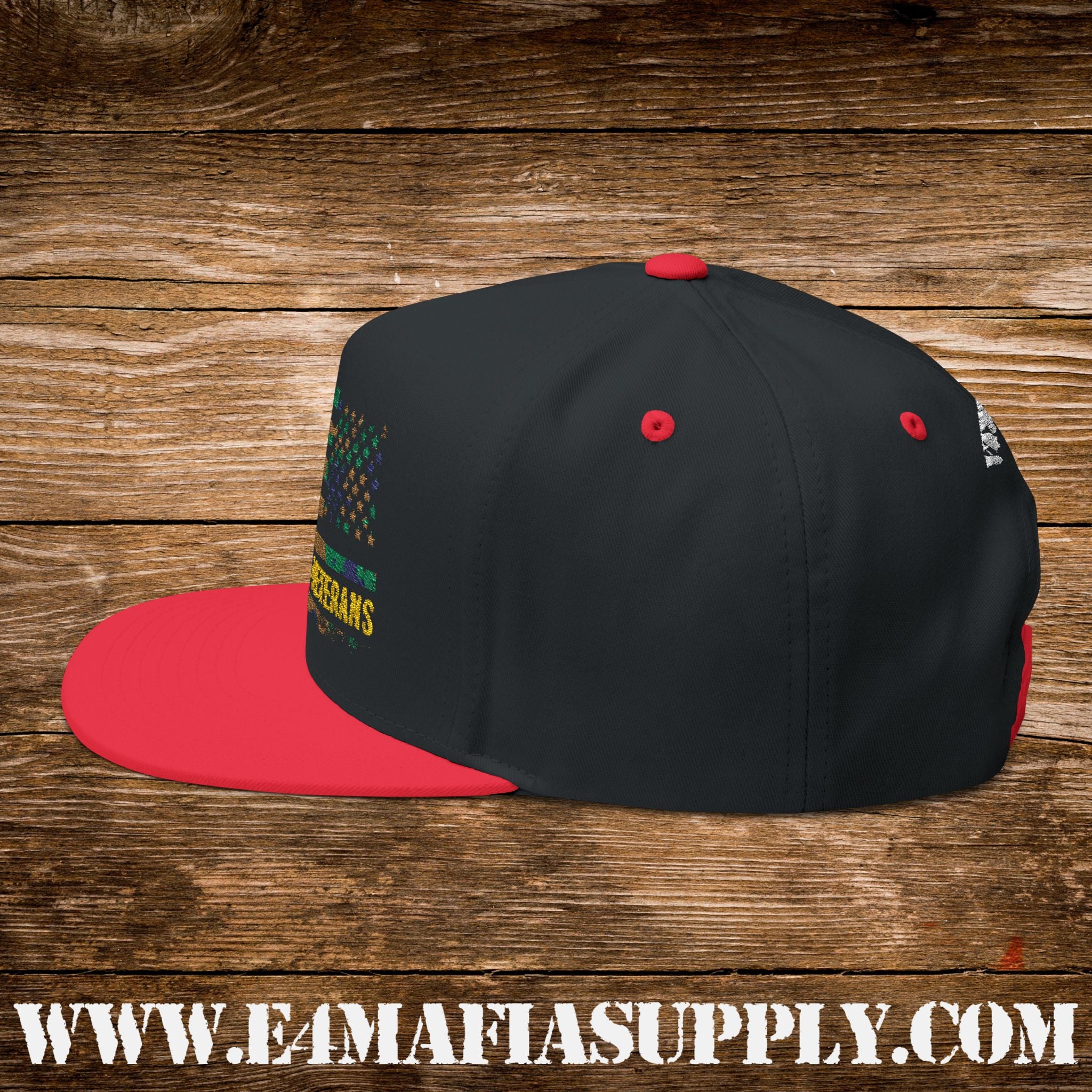 Patriotic “Thank You Veterans” Flat Bill Cap with American Flag Embroidery